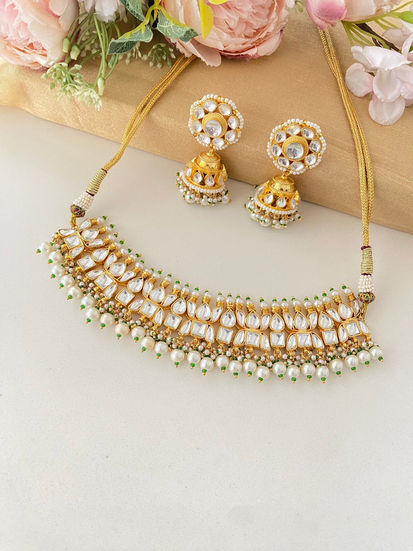 Kundan Choker Set with Jhumka