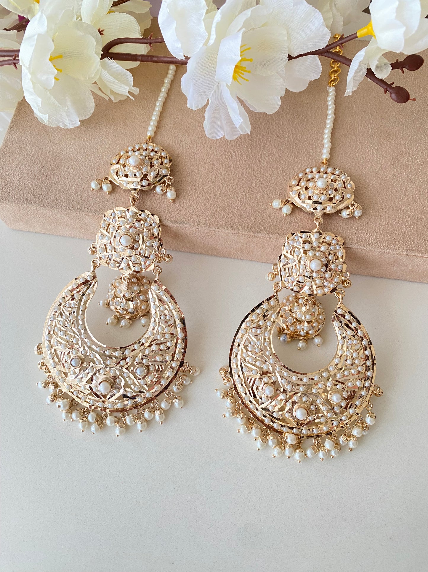 Amritsari Jadau Chandbaali Earrings