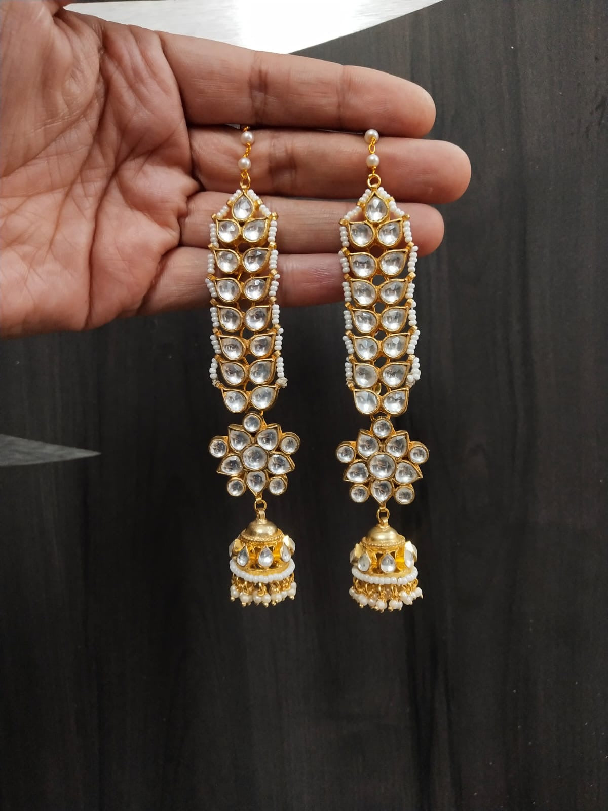 Gold Plated Kundan Jhumka