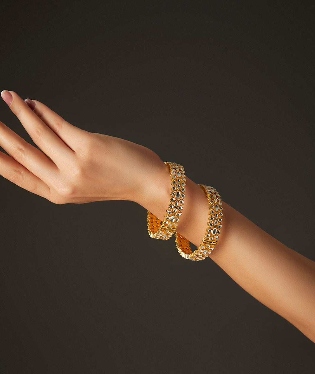 Gold plated Kundan Bangle