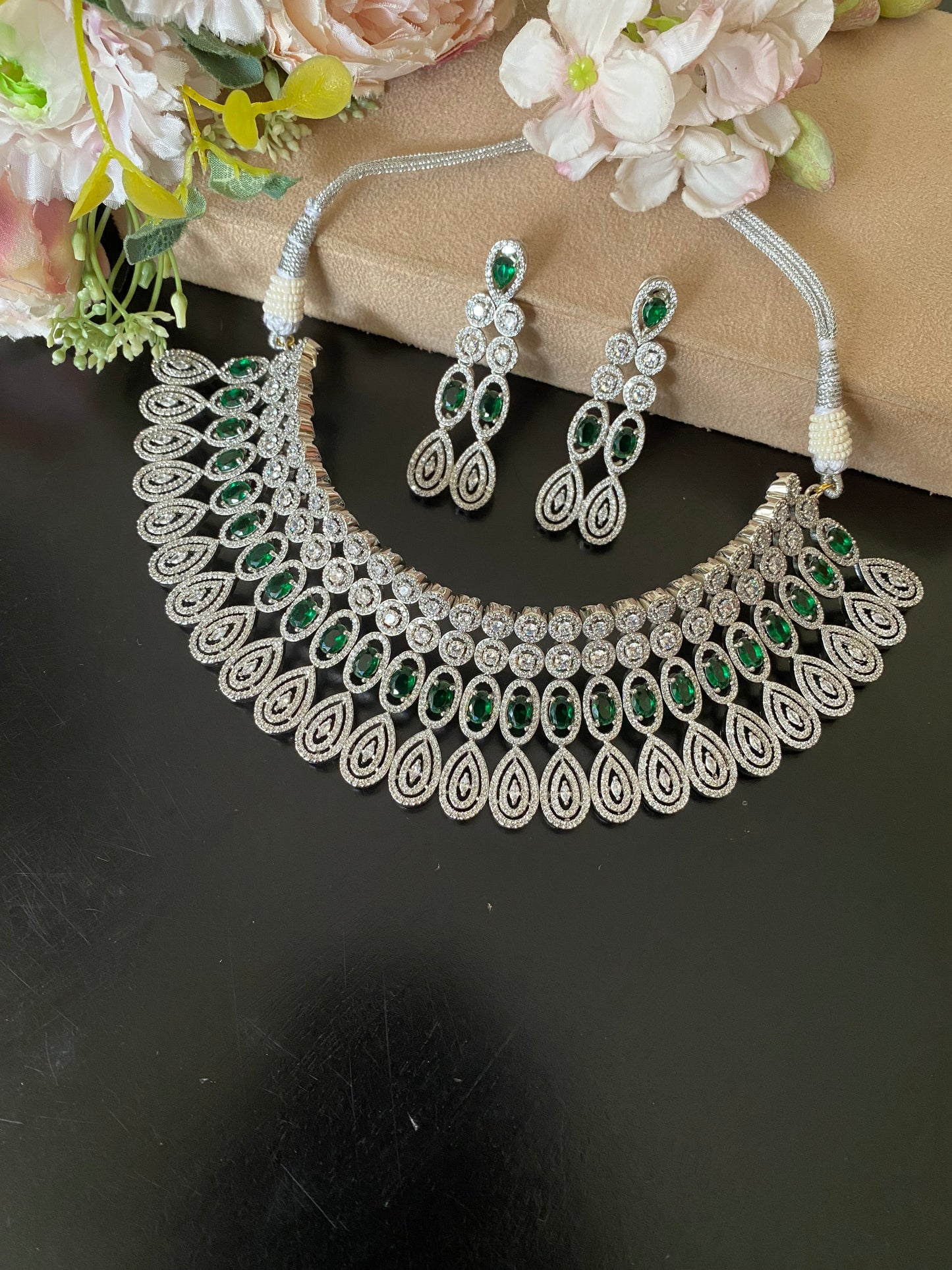 Emerald Diamond Necklace set