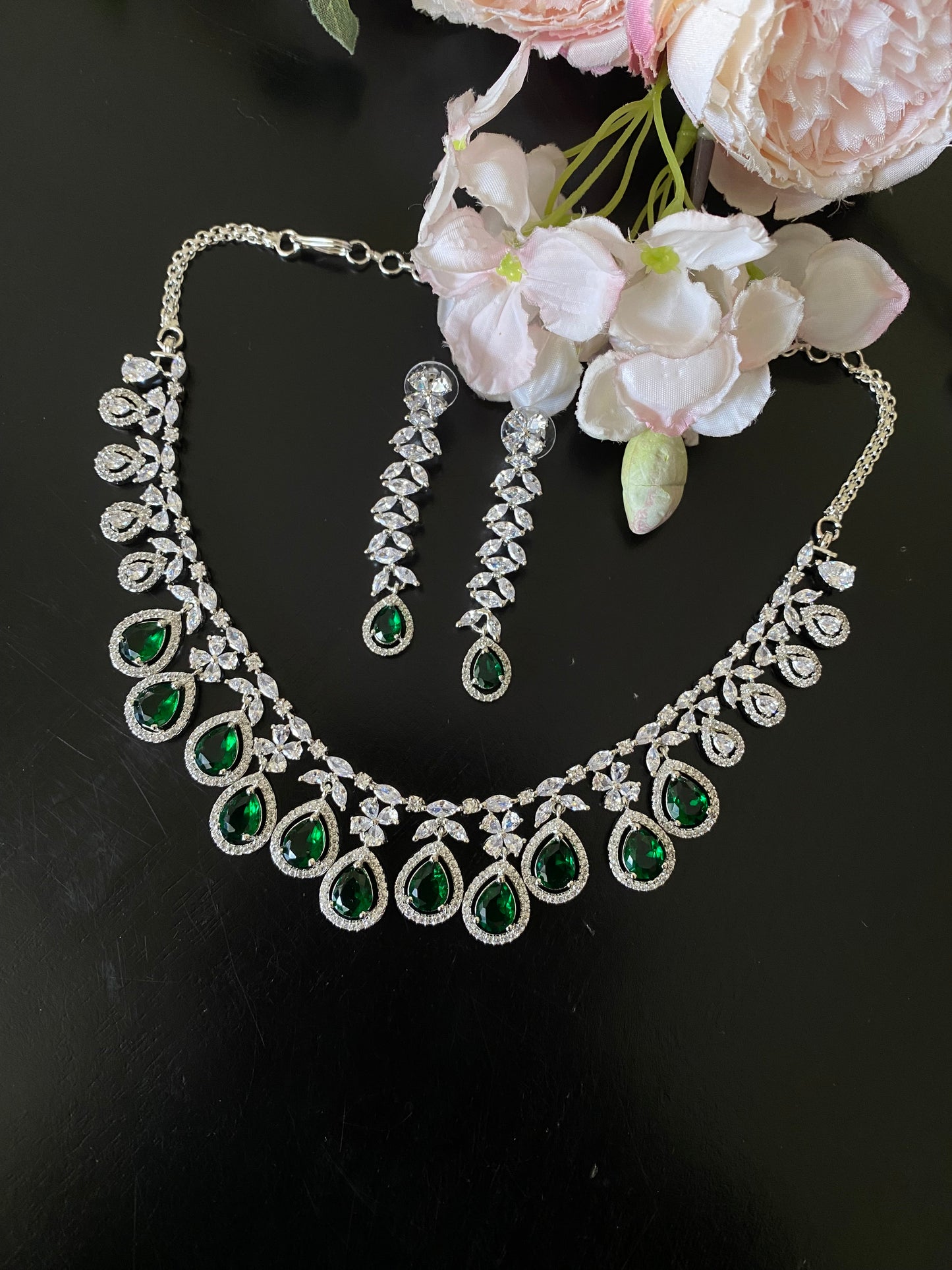 Emerald Diamond Necklace set