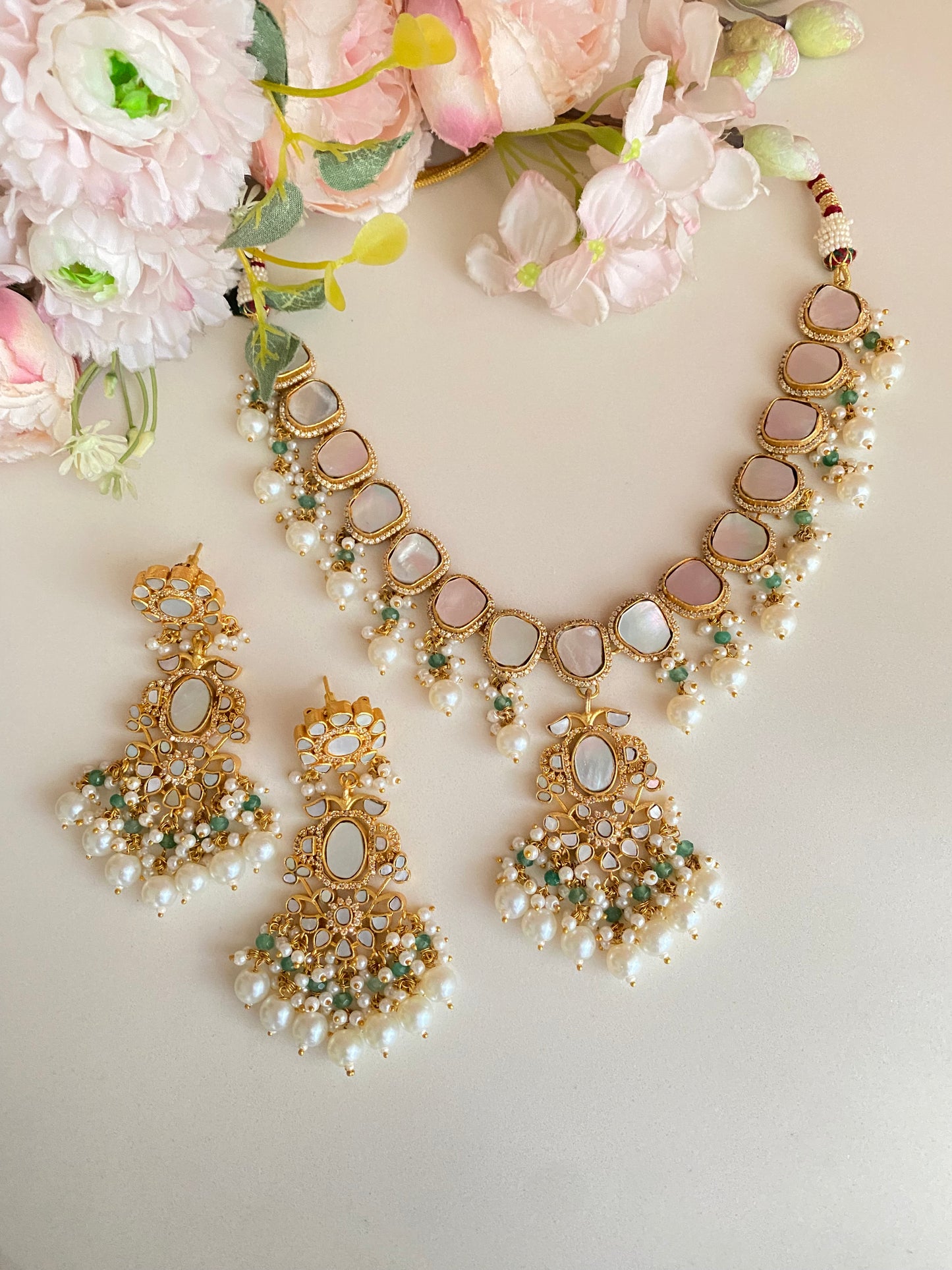 Mother Of Pearl Necklace Set