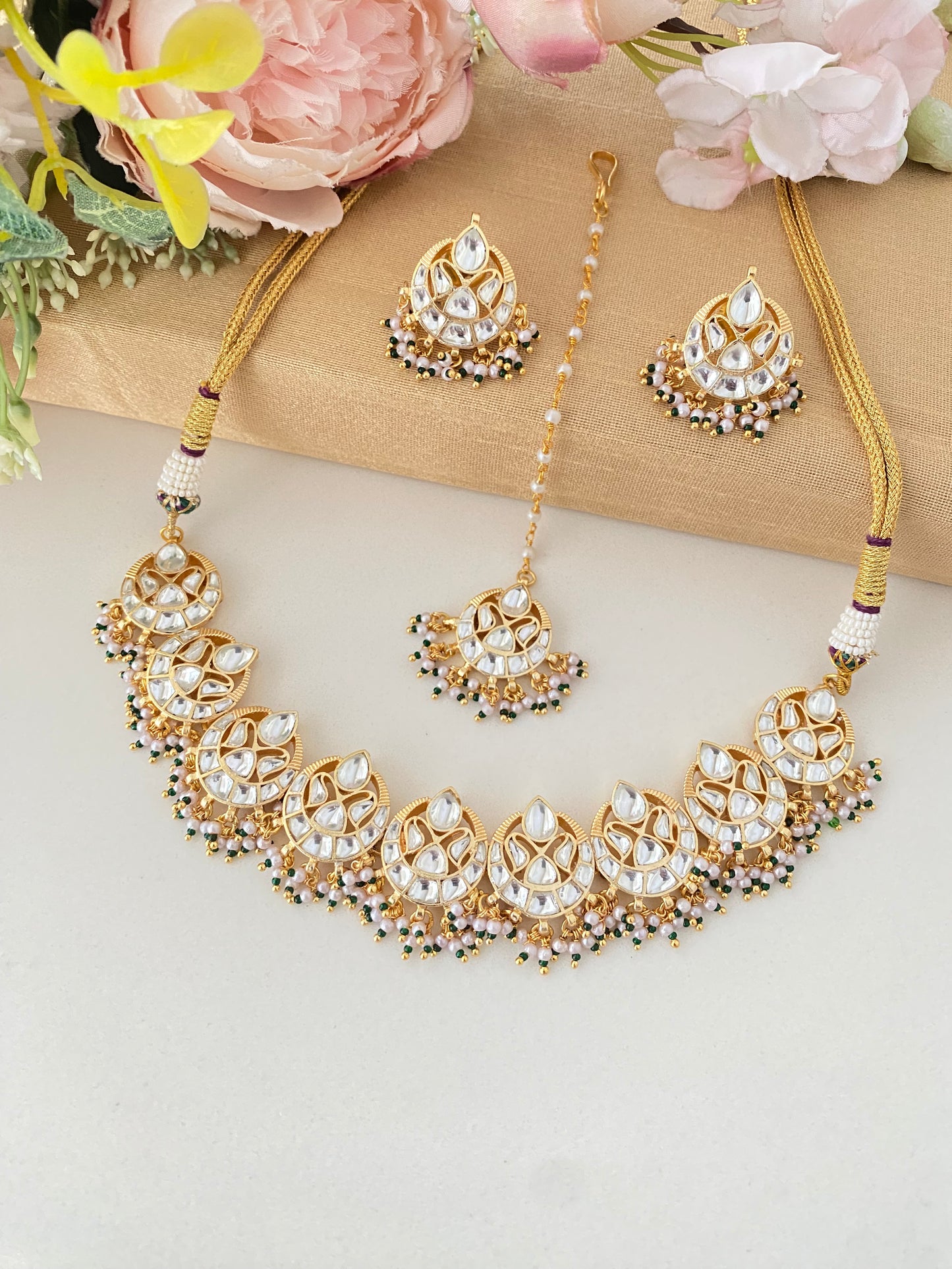 Kundan Choker Set with Tikka