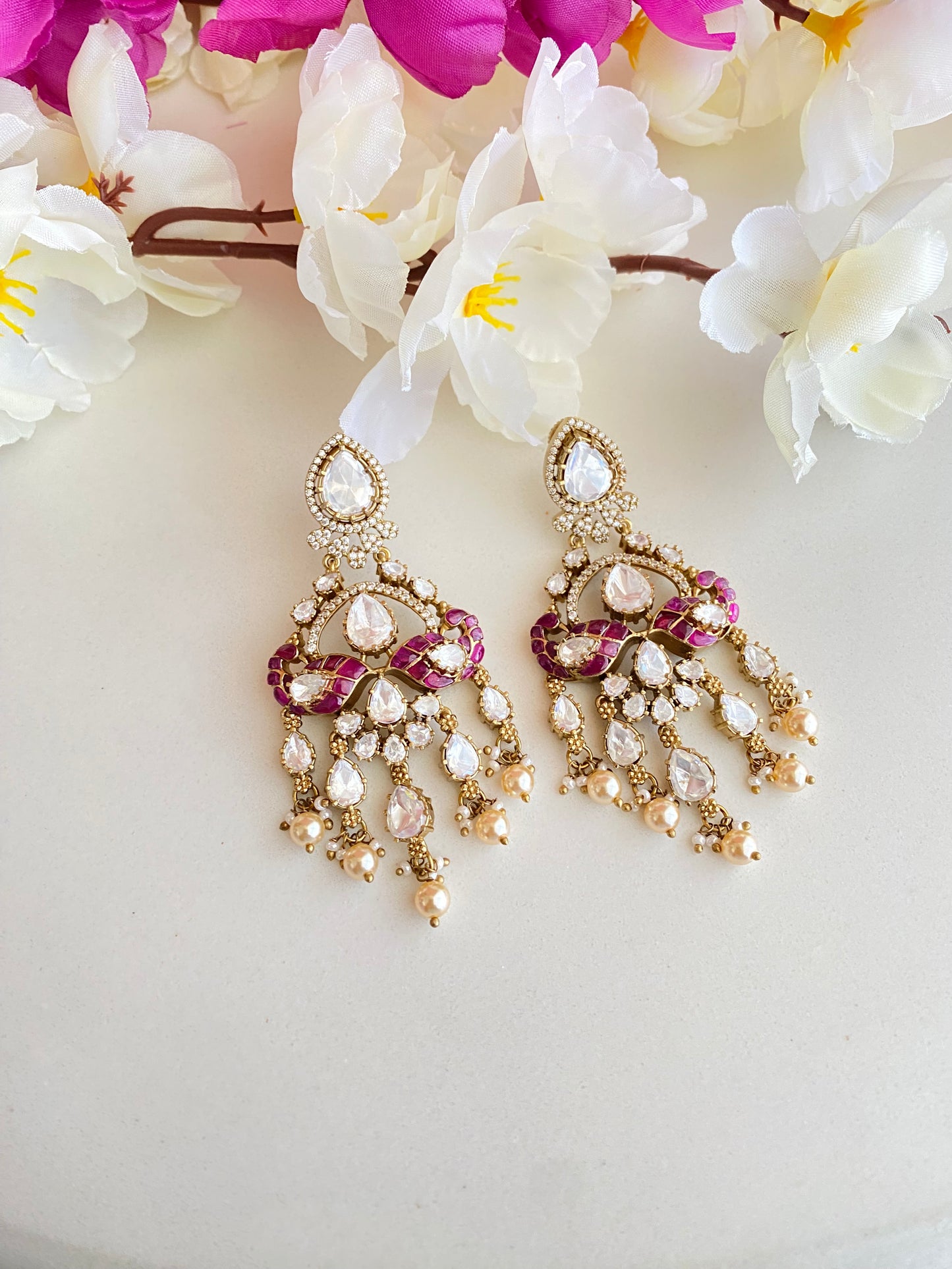 Gold plated Moissanite Earrings