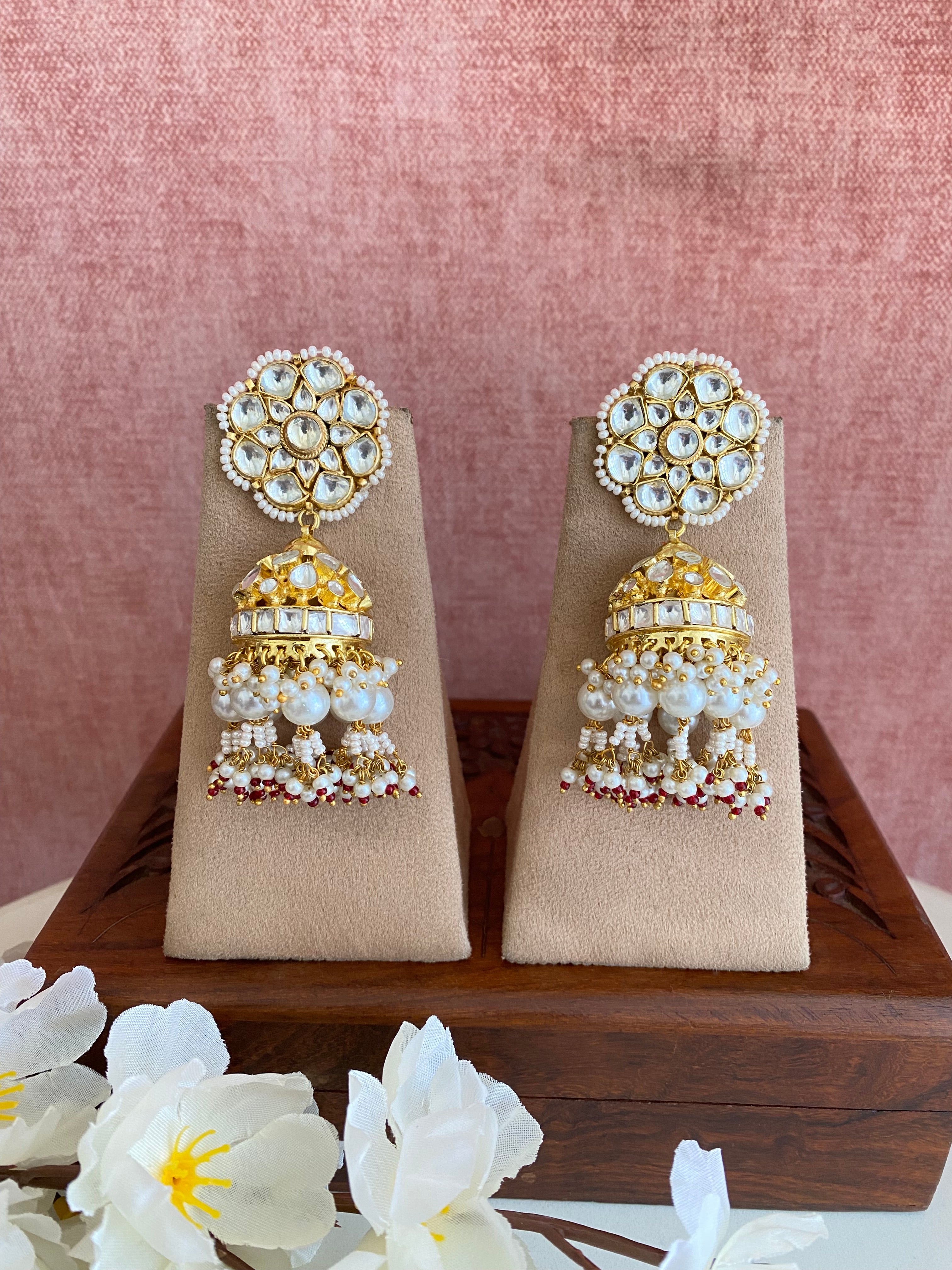 Gold Plated Kundan Jhumka