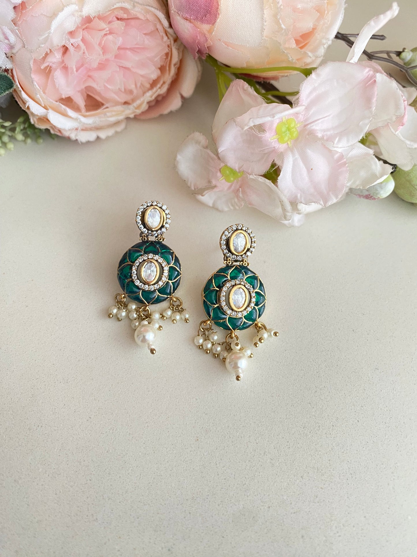 Green Moissanite earrings