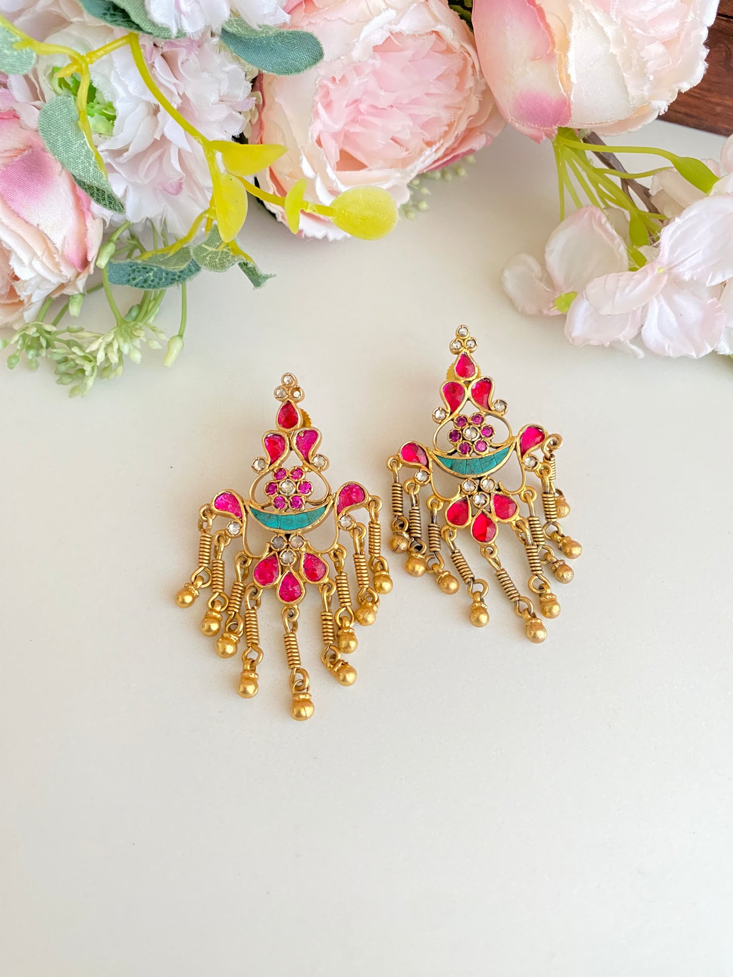 Pink Kundan Earrings