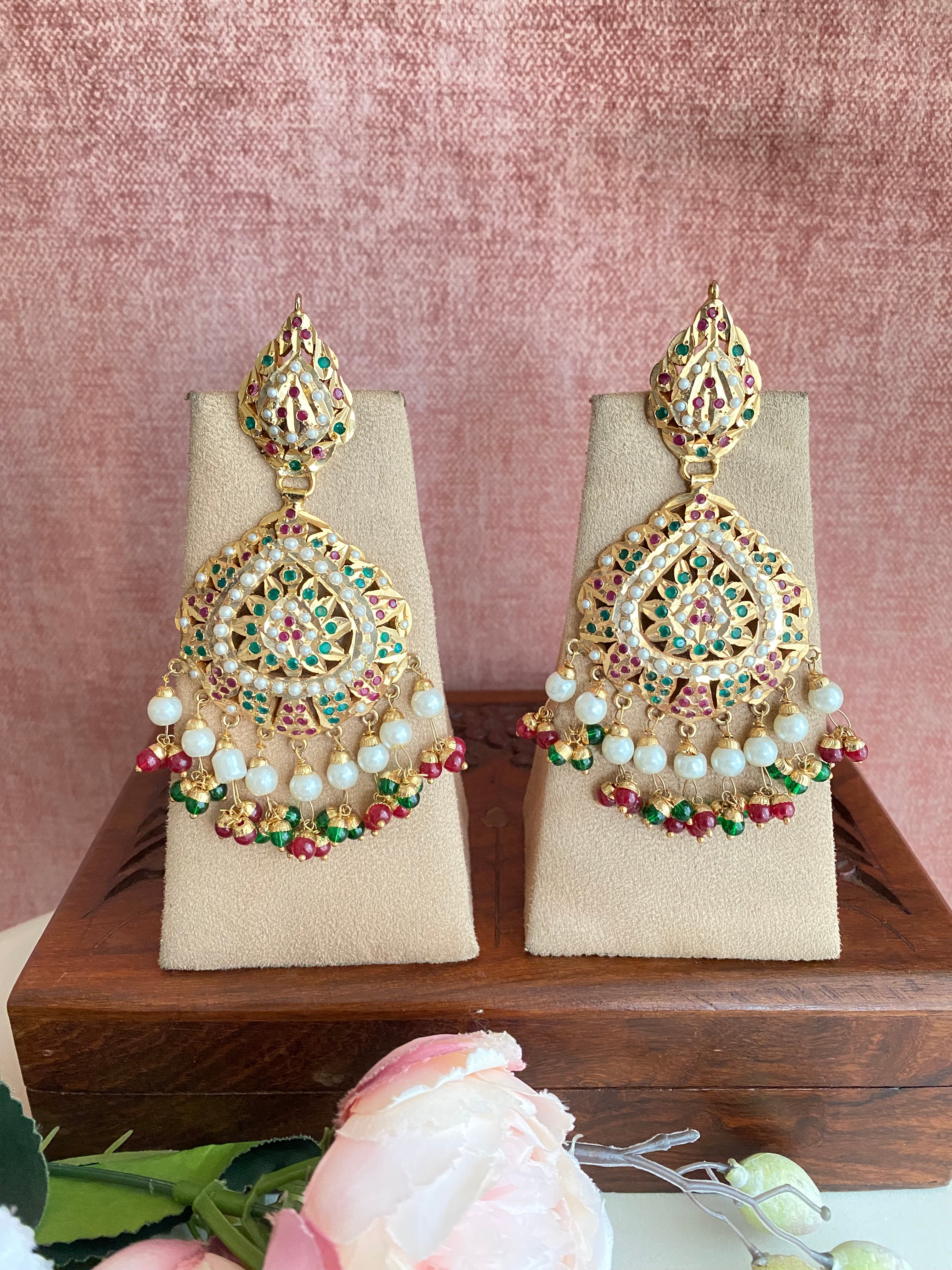 Multicolor  Jadau Earrings