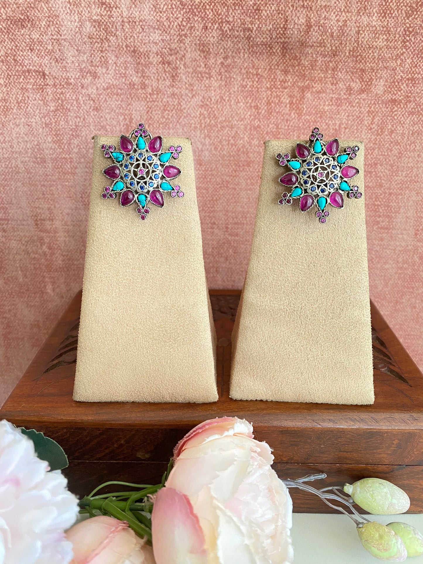 Kundan Floral Studs