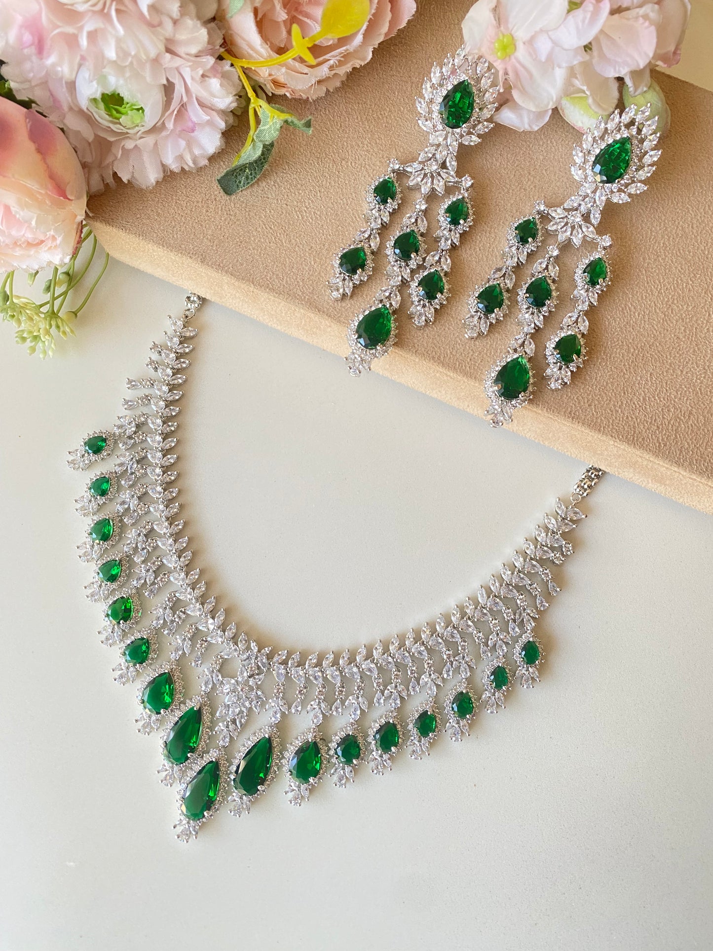 Emerald Diamond Necklace set