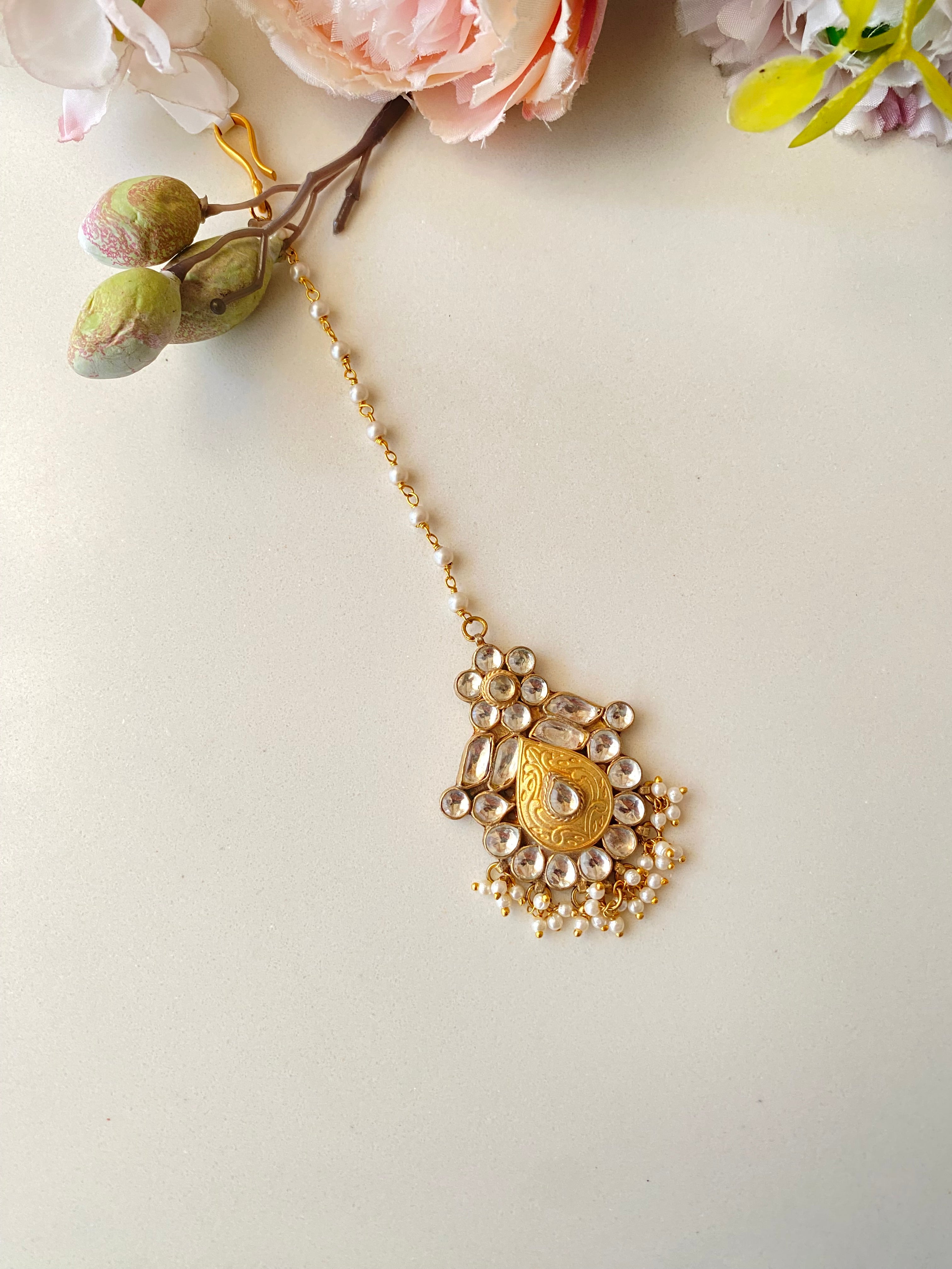 Gold Plated Kundan Tikka