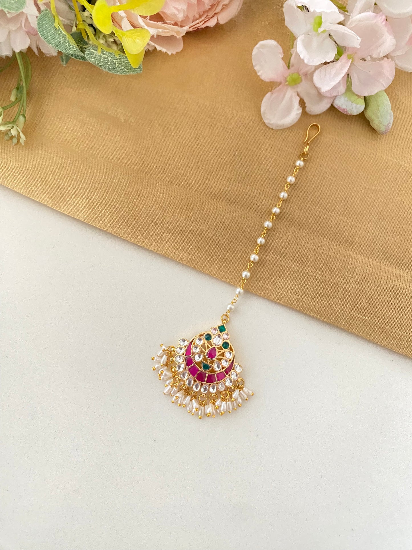 Pink Kundan Tikka