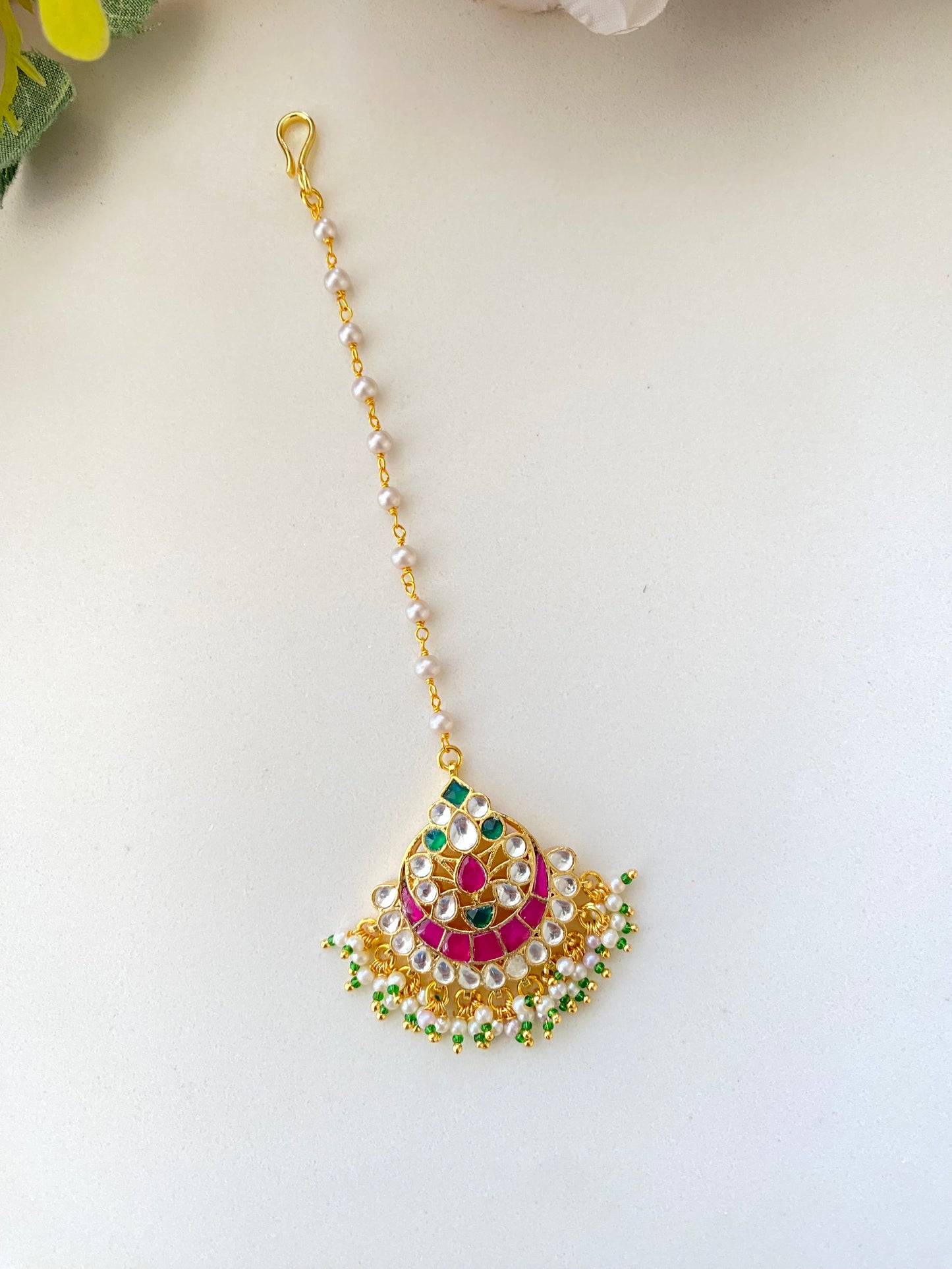 Gold Plated Kundan Tikka