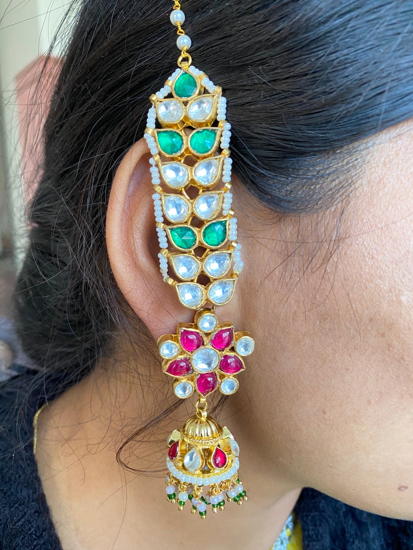 Gold Plated Kundan Jhumka