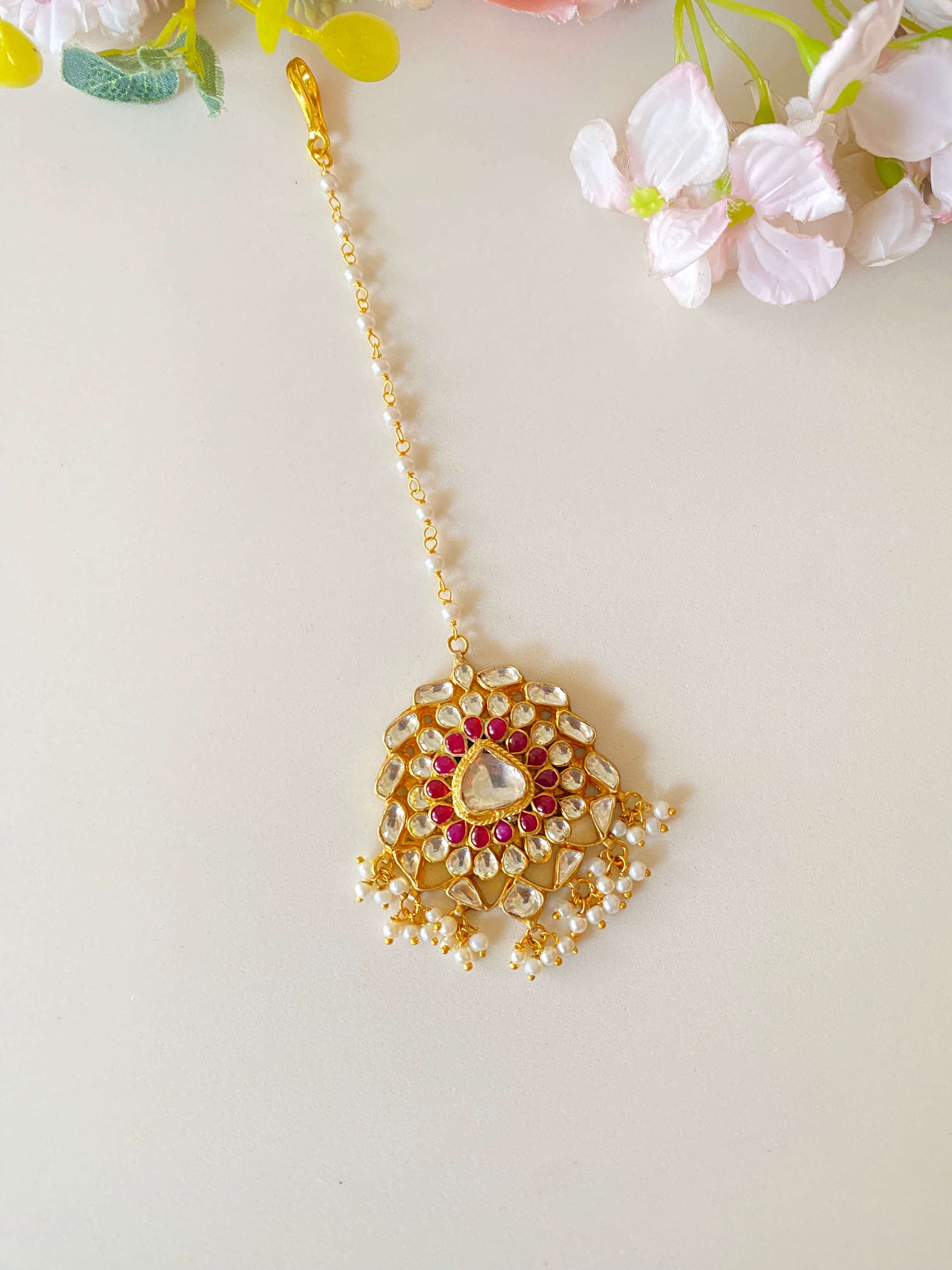 Pink Kundan Tikka