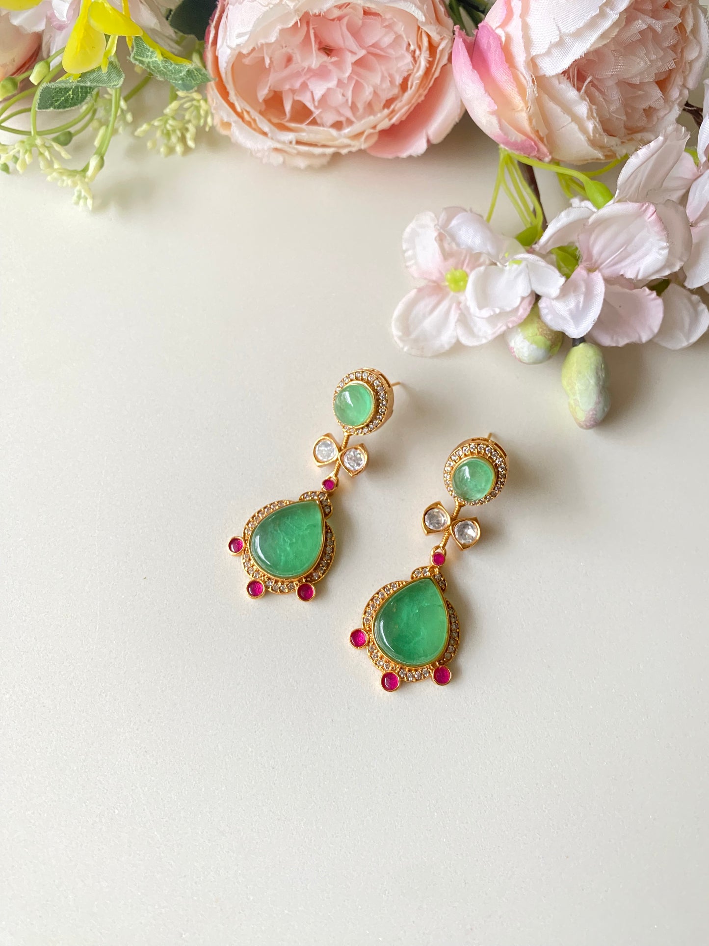 Mint Green stone Earring