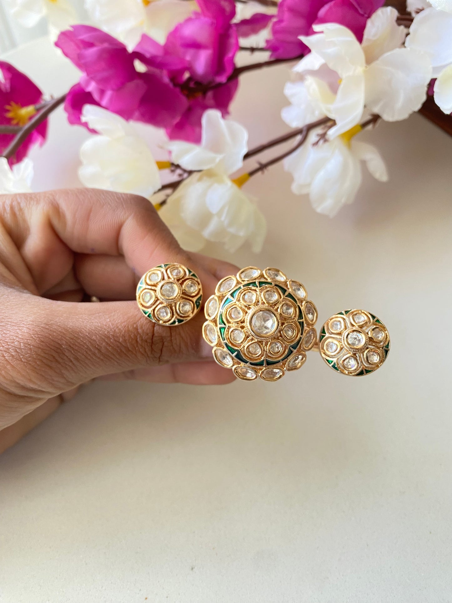 Gold Plated Polki Ring