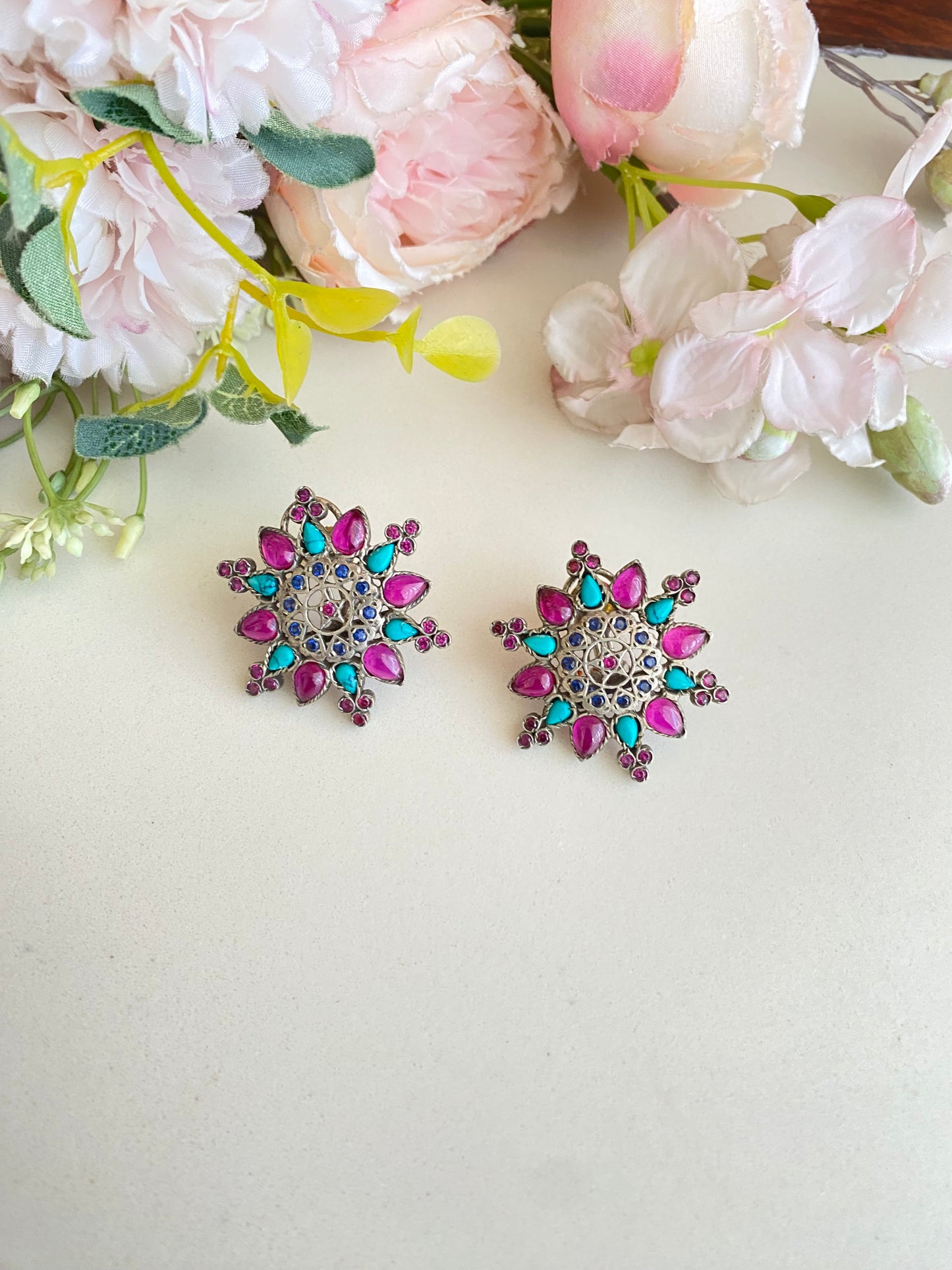 Kundan Floral Studs