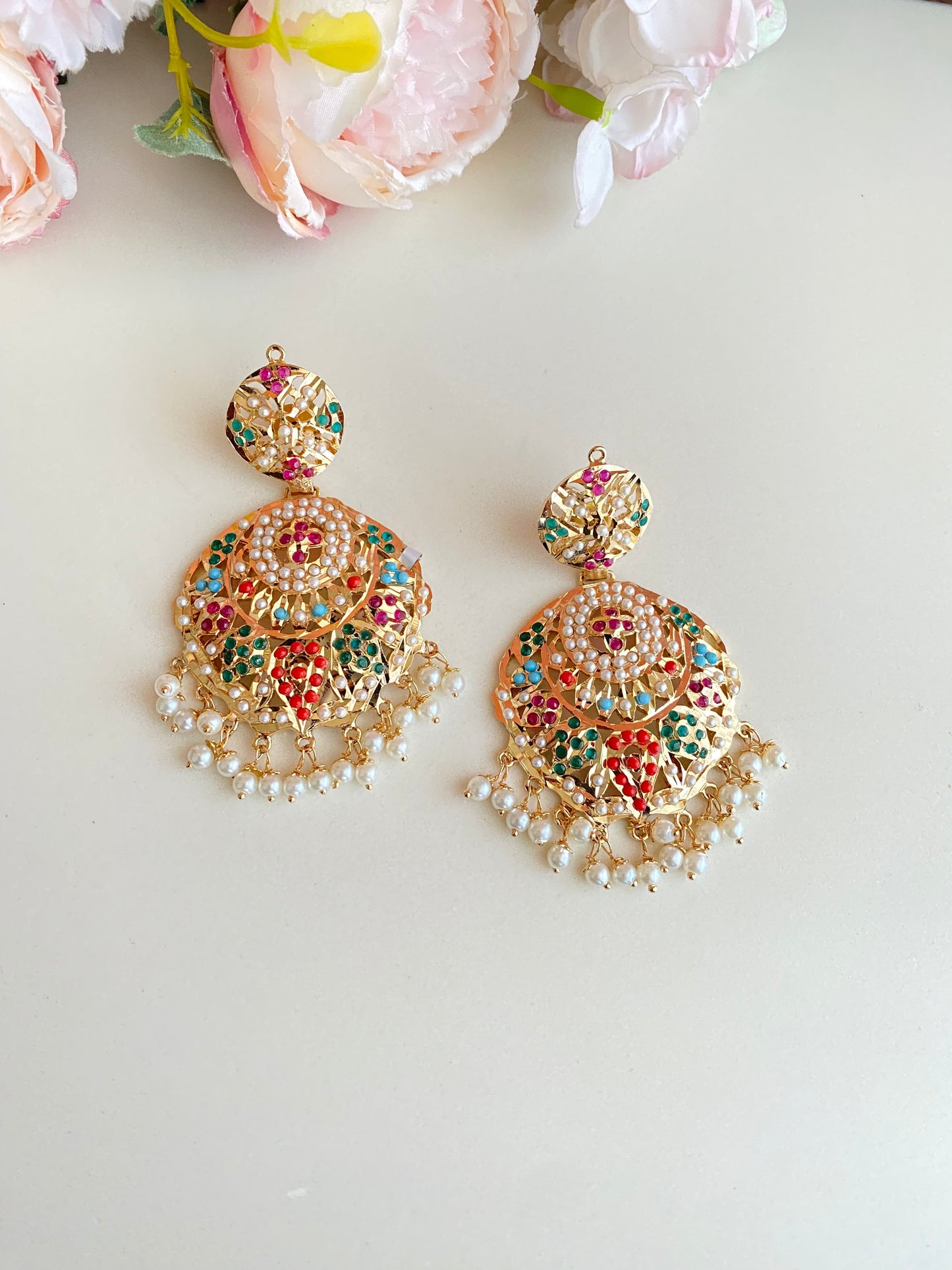 Multicolor Jadau Earrings