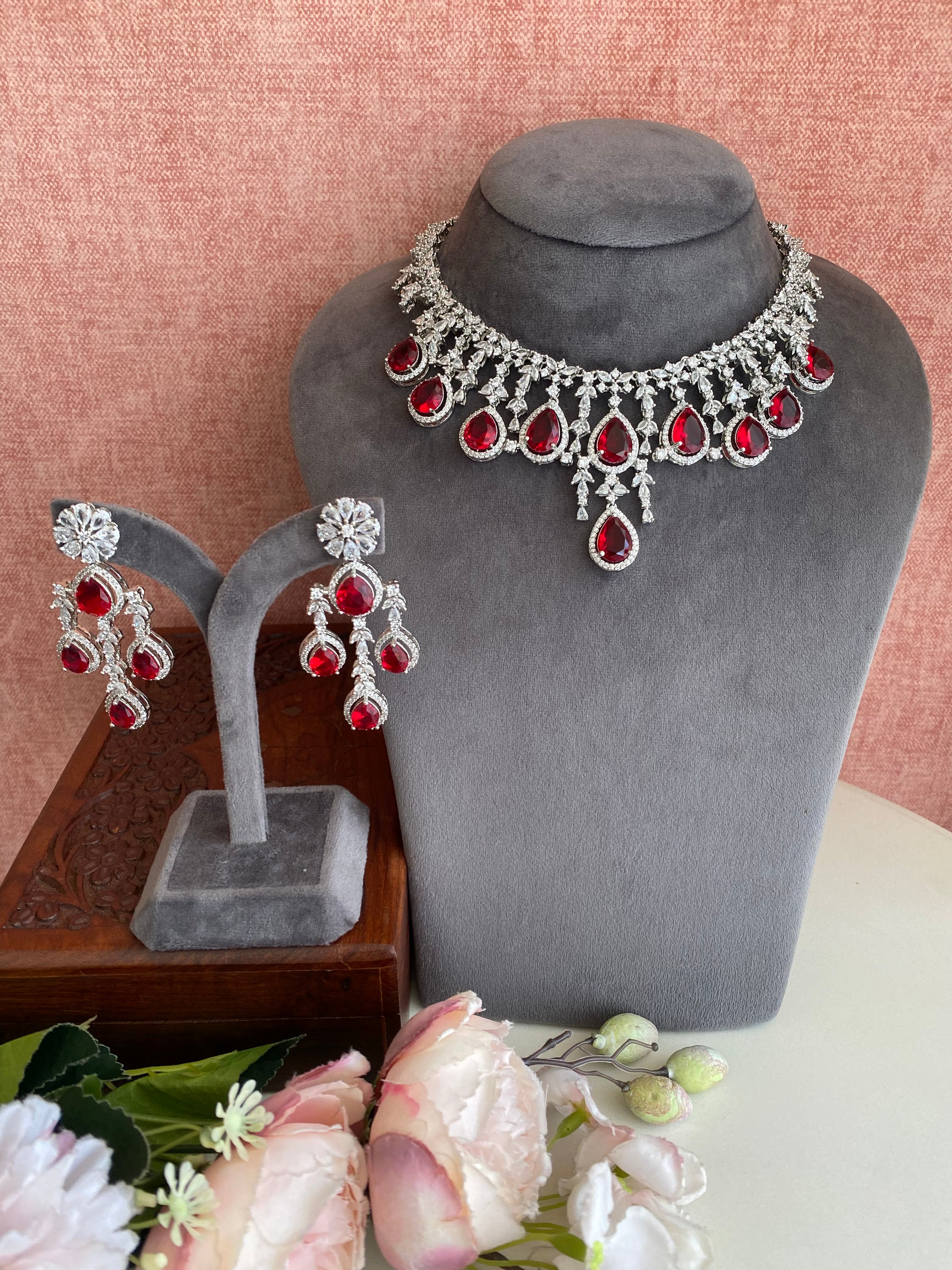 Ruby and Diamond Necklace set