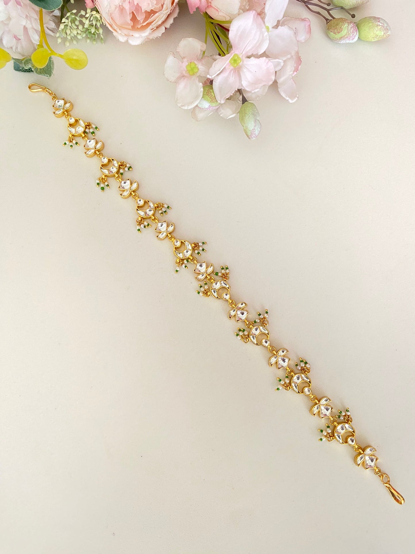 Gold Plated Kundan floral sheeshphool