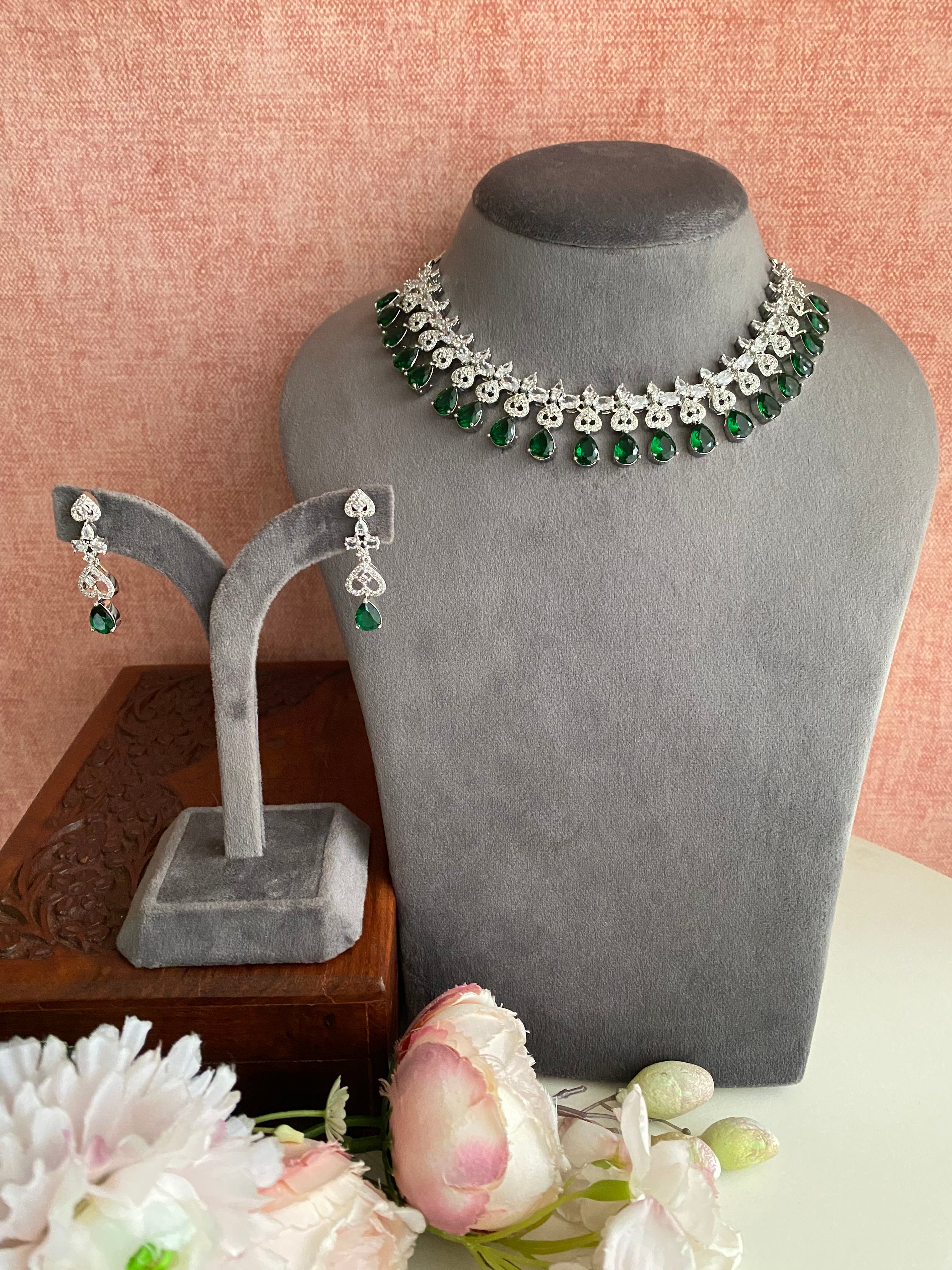 Emerald Diamond Necklace set