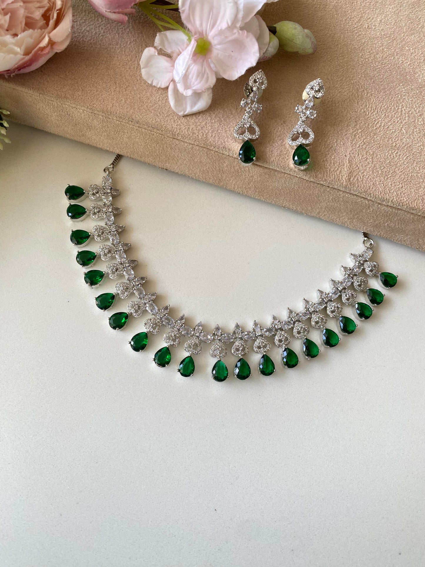 Emerald Diamond Necklace set