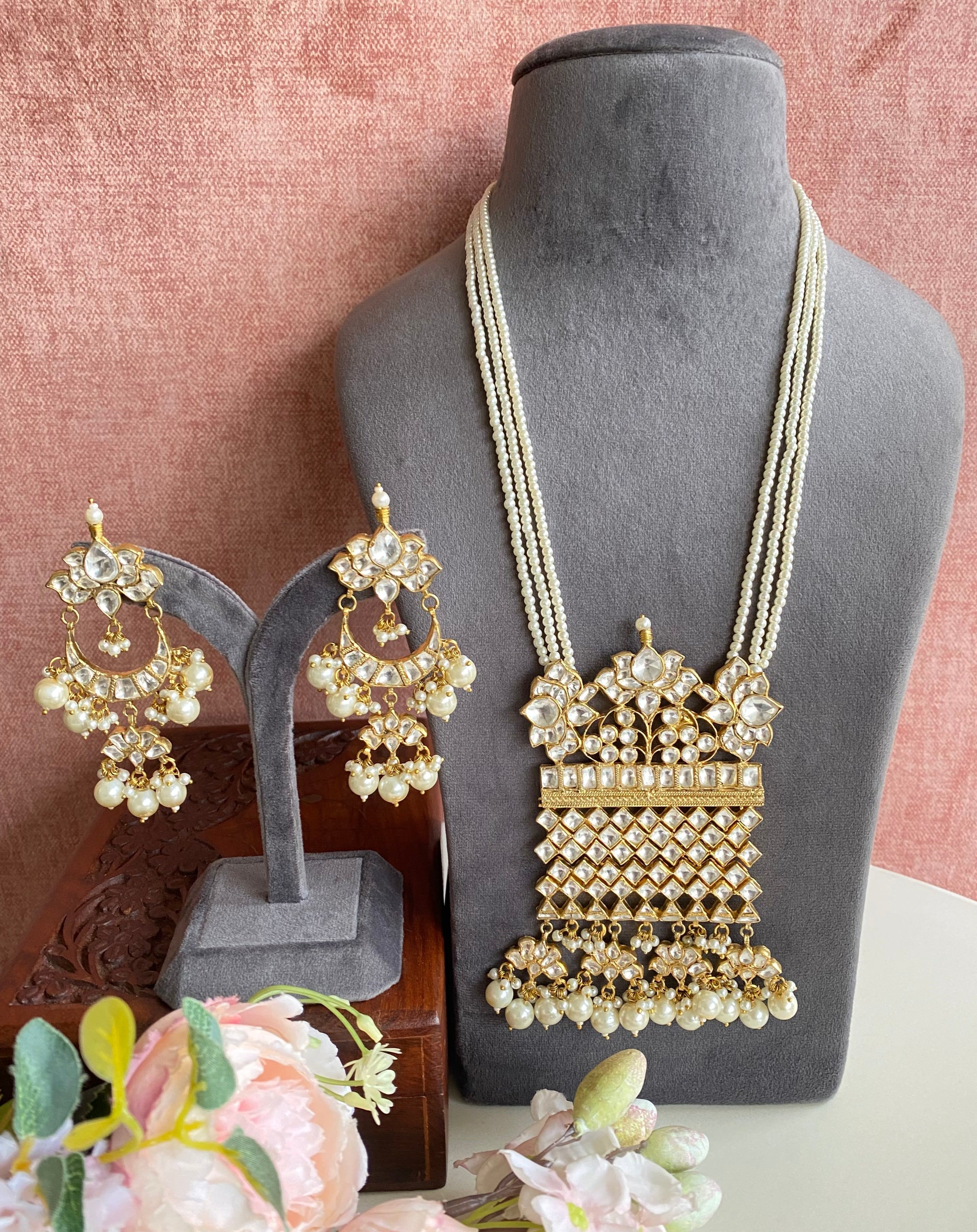 Kundan Long Necklace Set