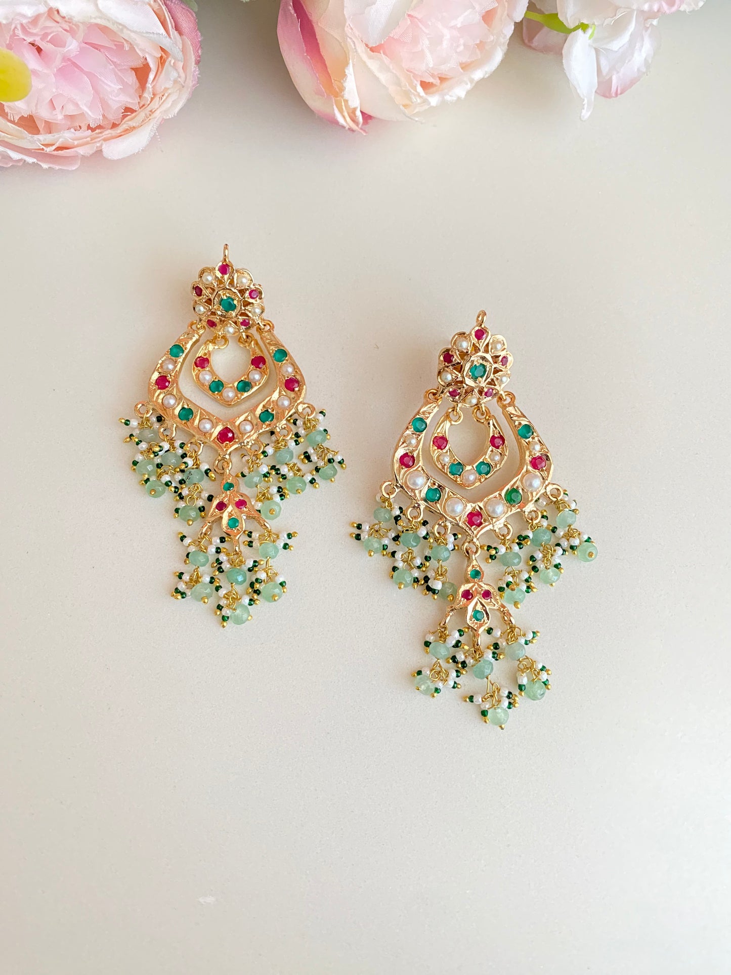 Multicolor  Jadau Earrings