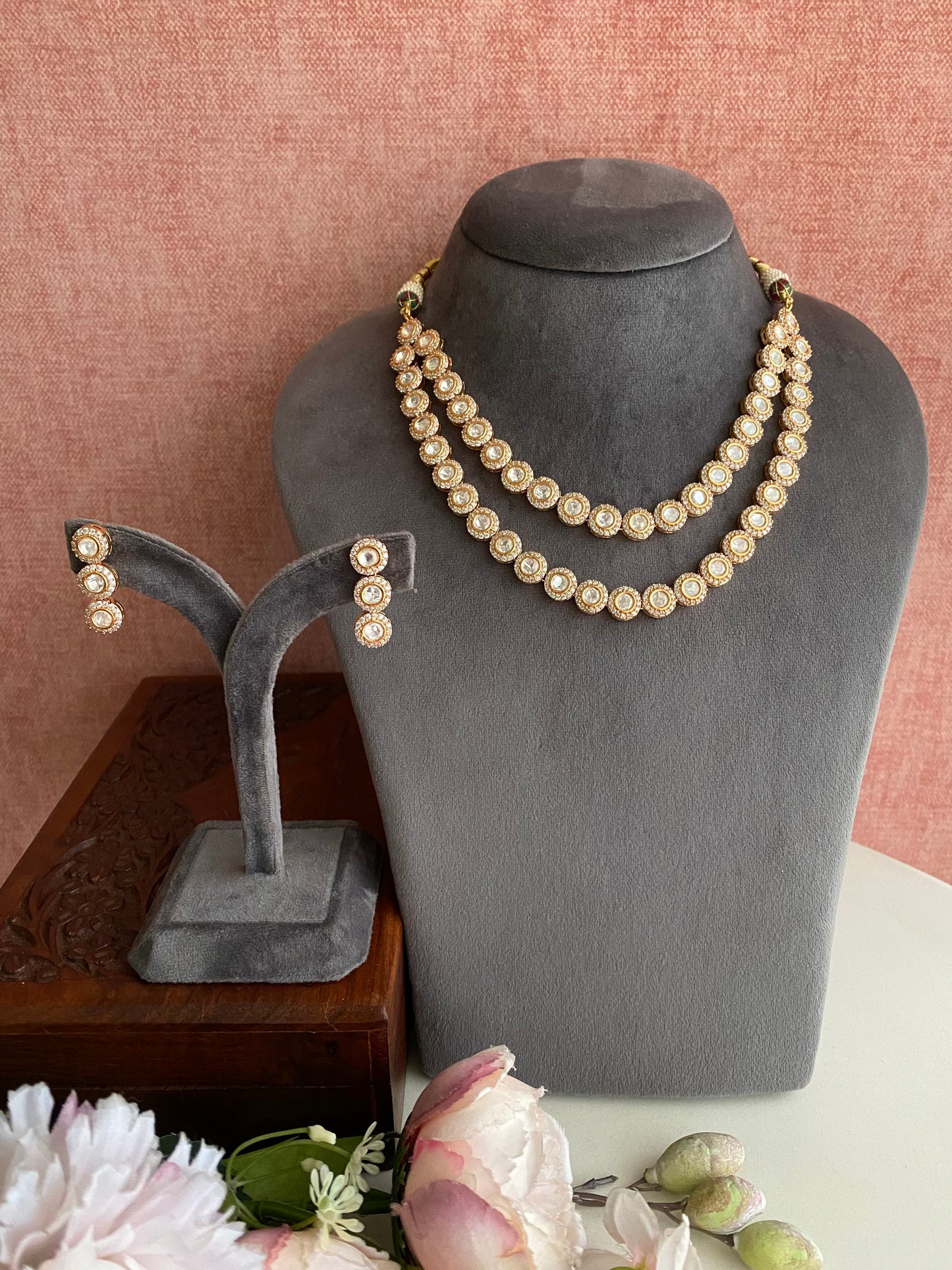 Double Line Necklace Set