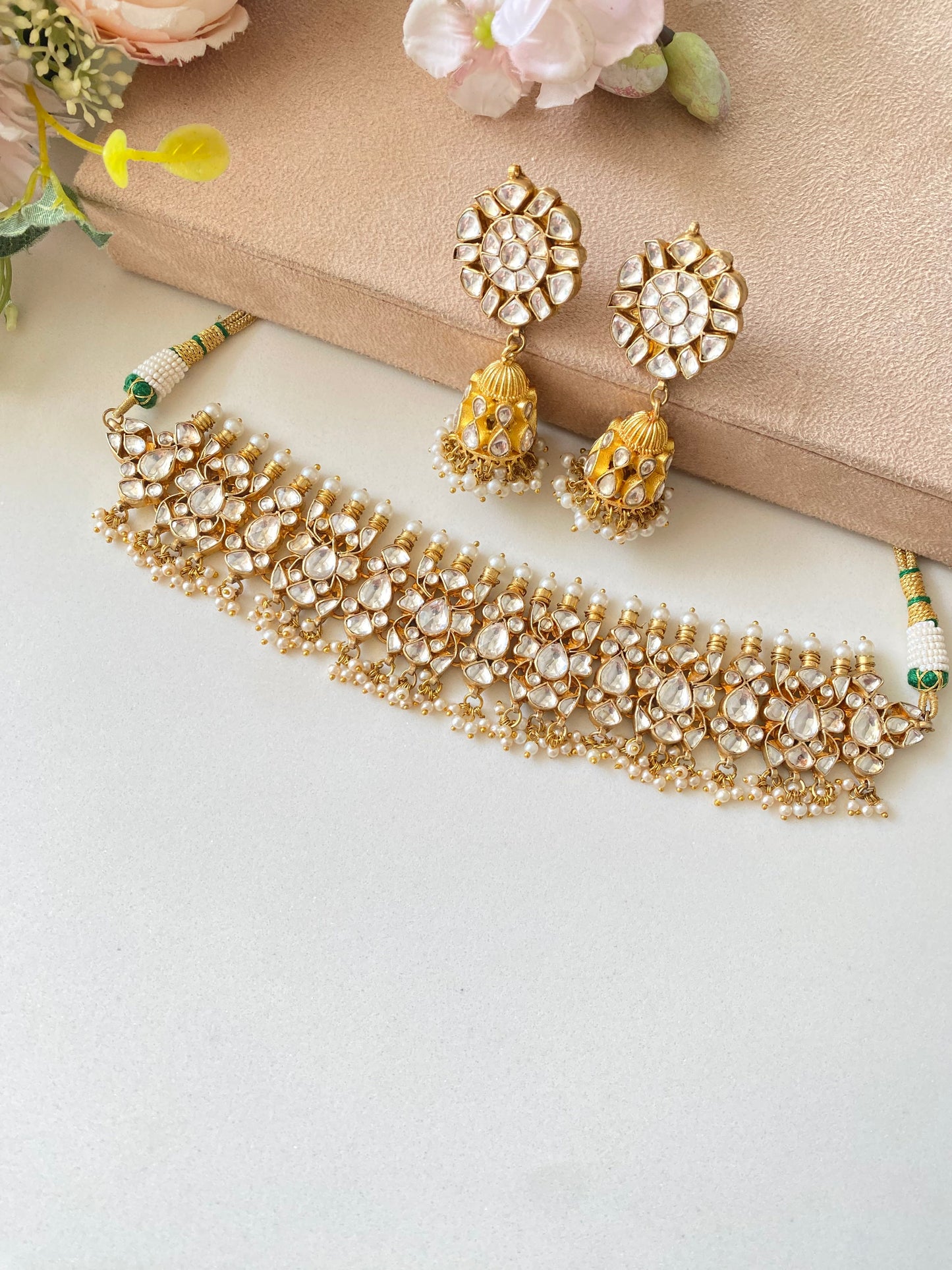 Kundan Choker Set With Jhumka