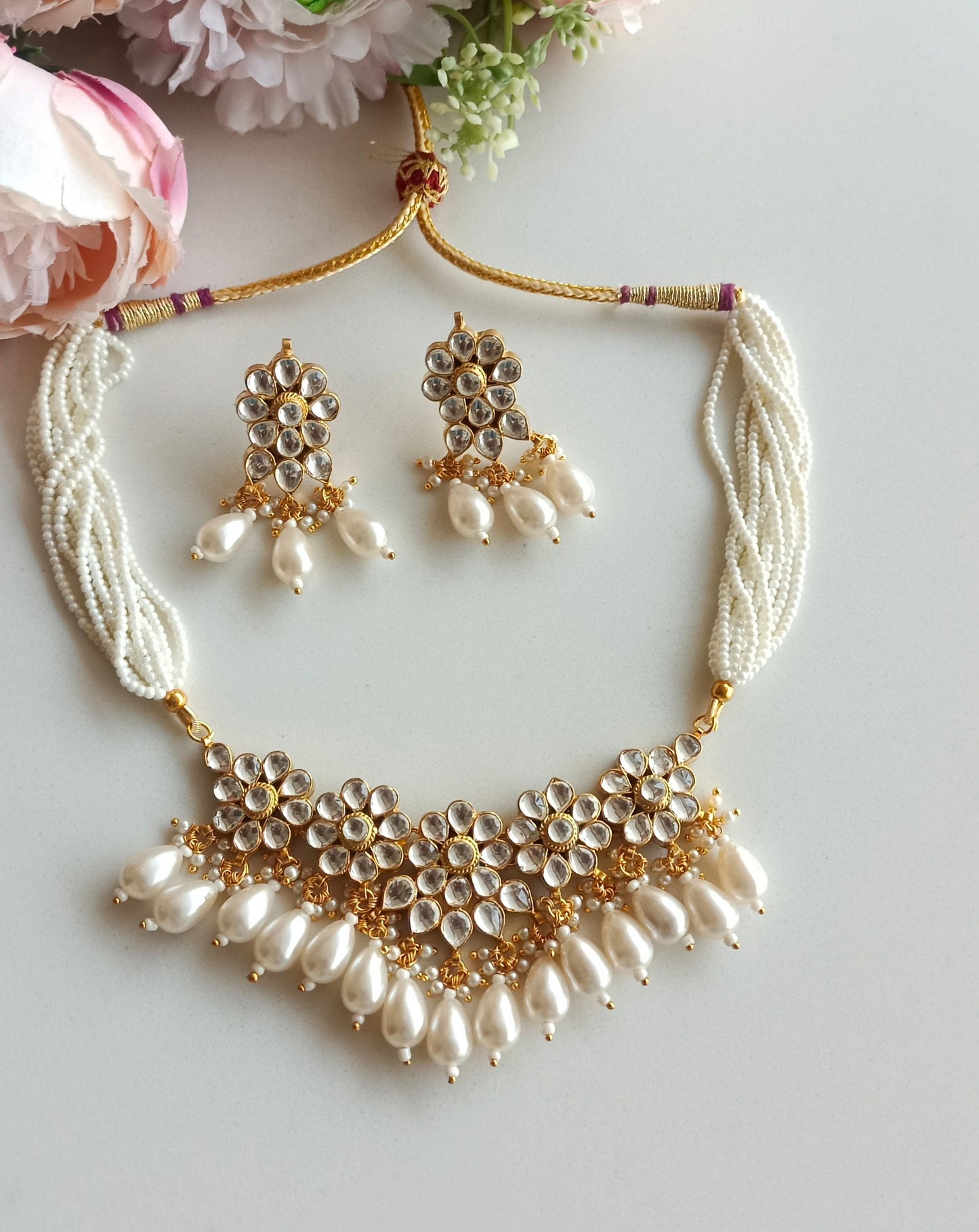 Kundan floral set