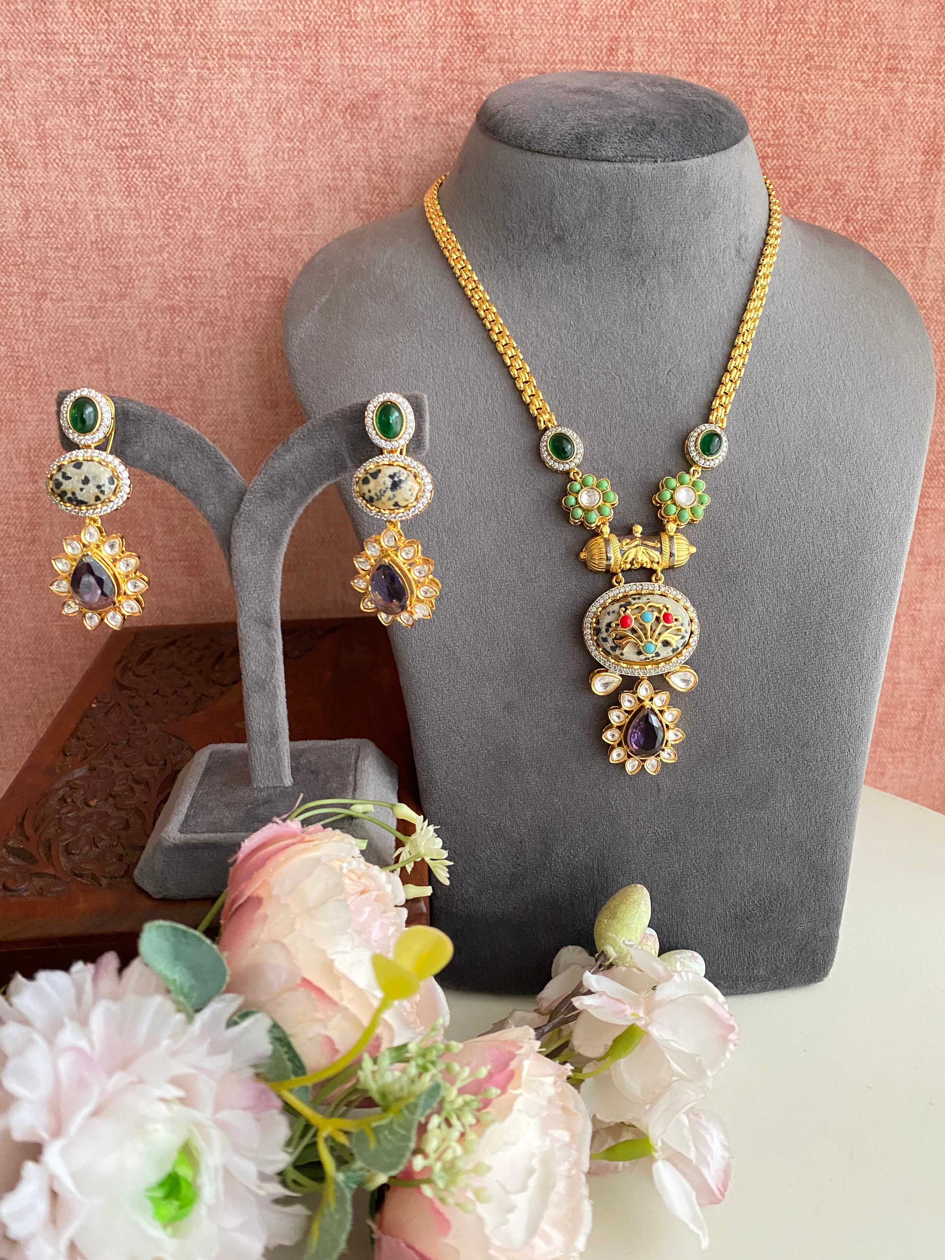 Multicolor Long Necklace Set