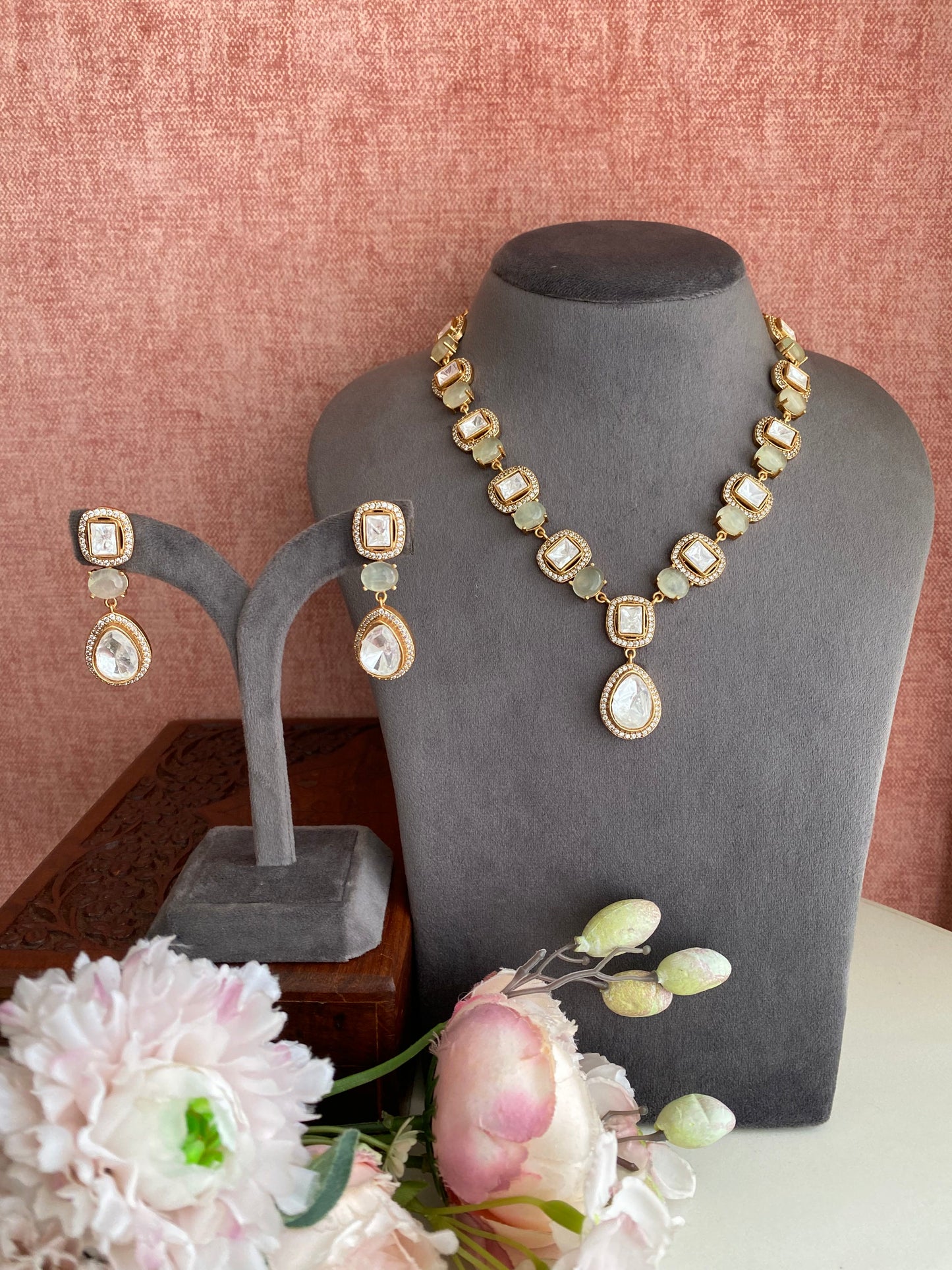 Moissanite Long Necklace set