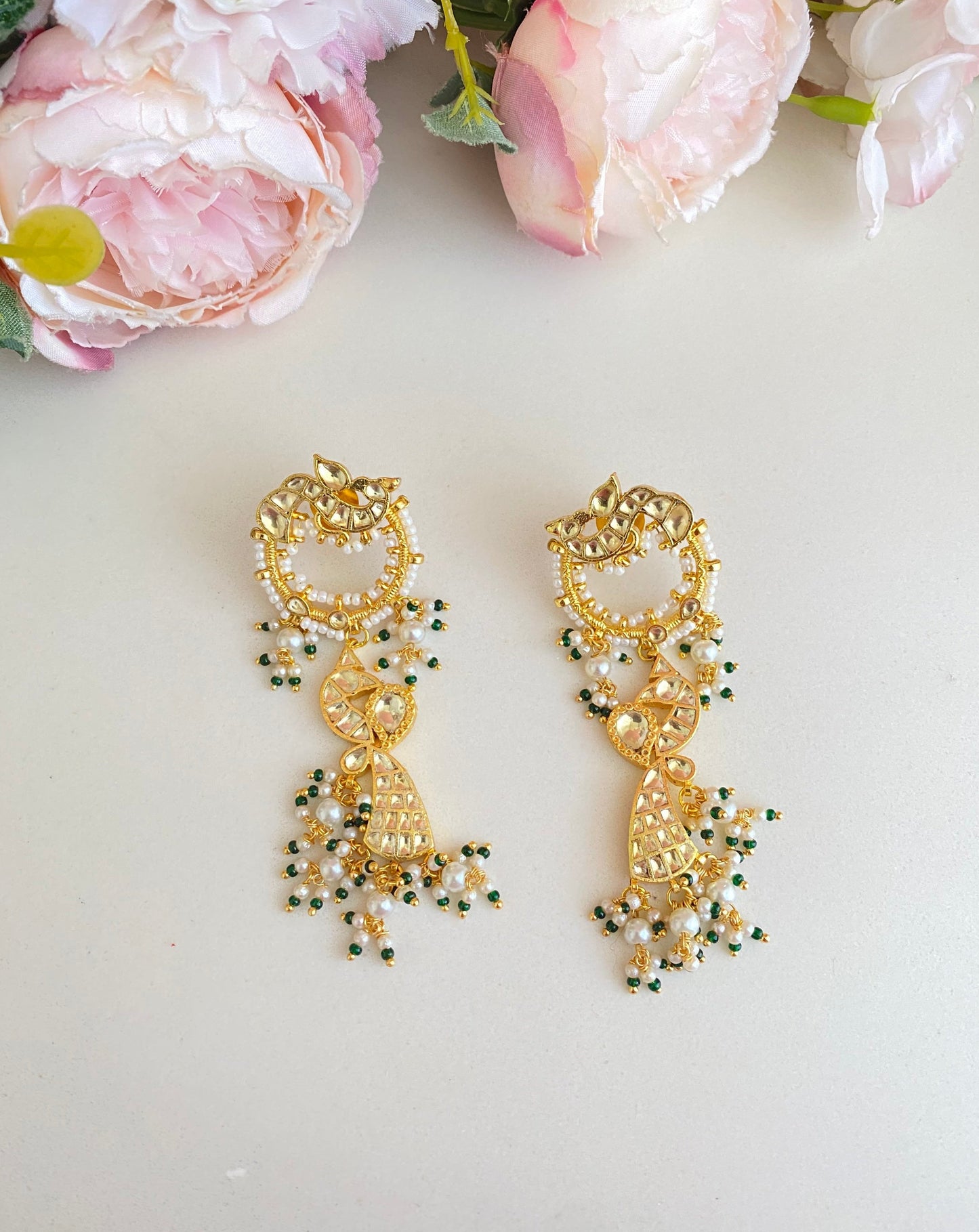 Peacock Kundan Earring