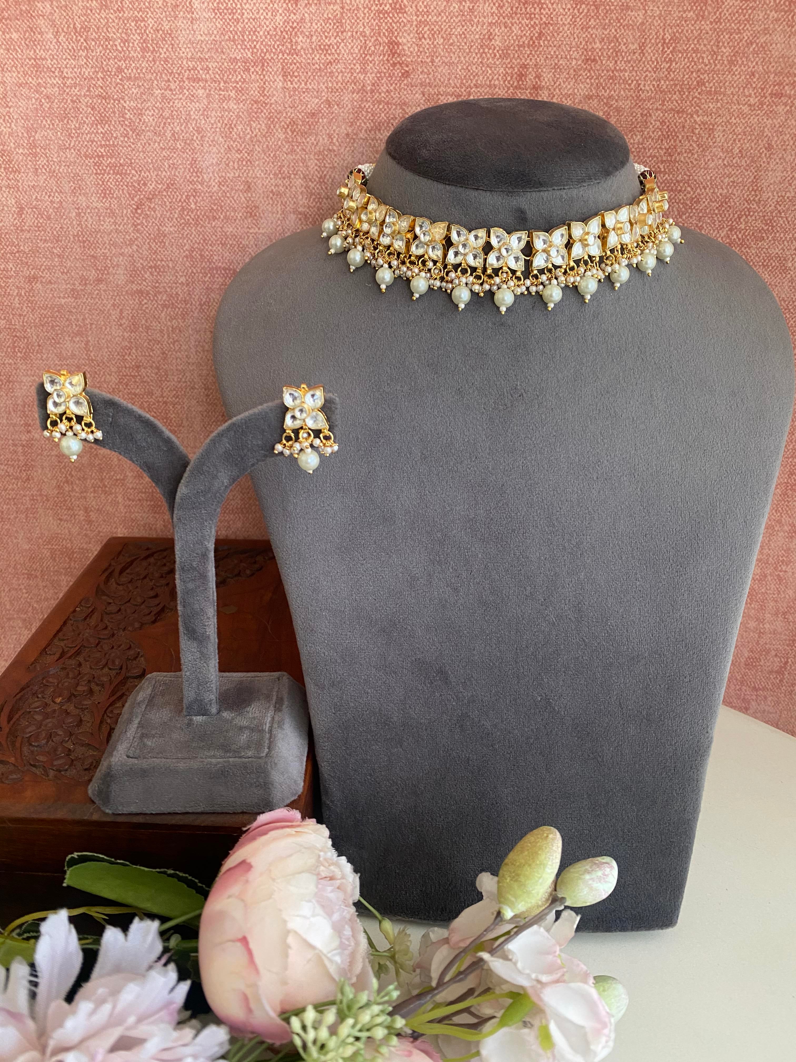 White Kundan Choker Set