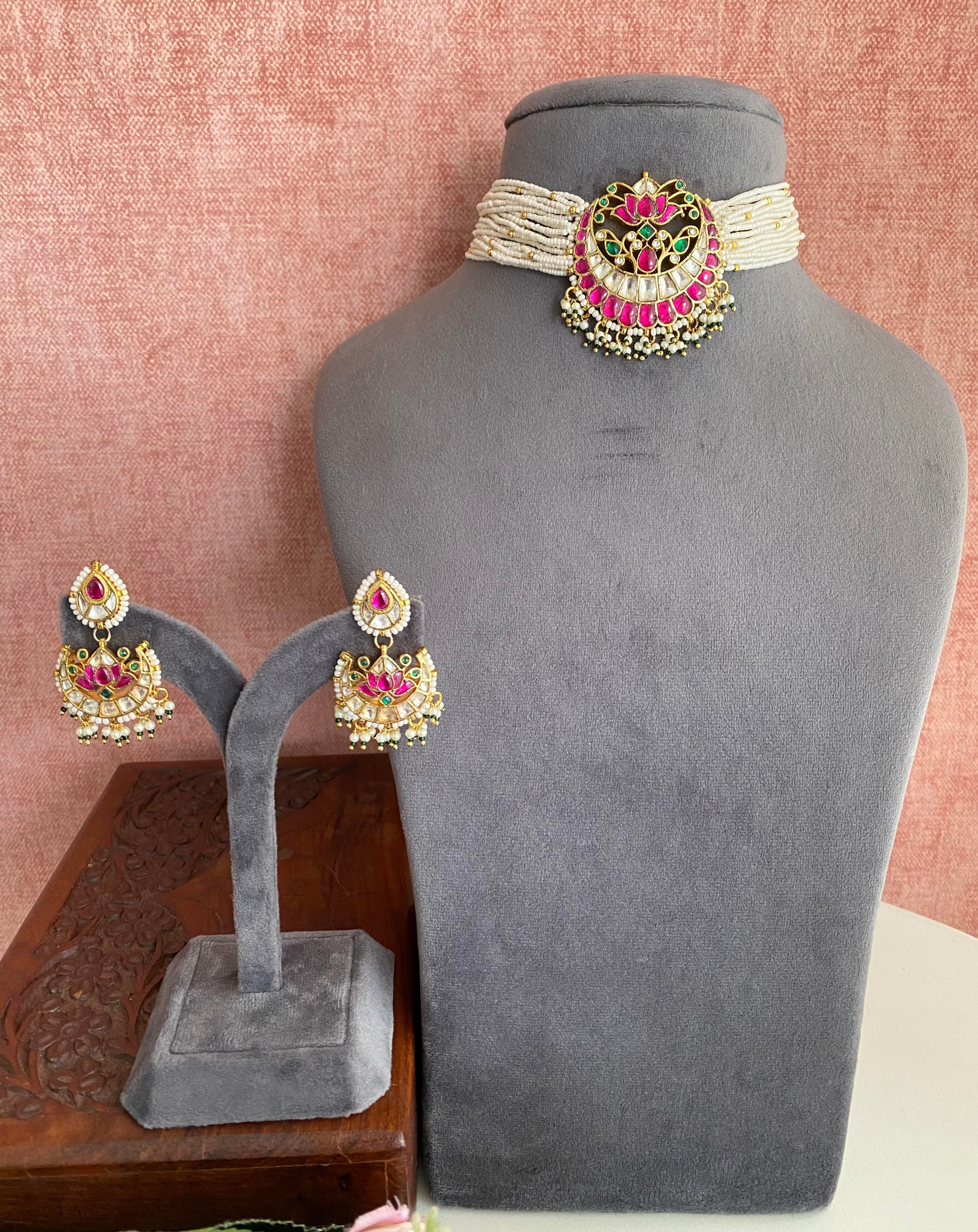 Lotus Kundan choker set