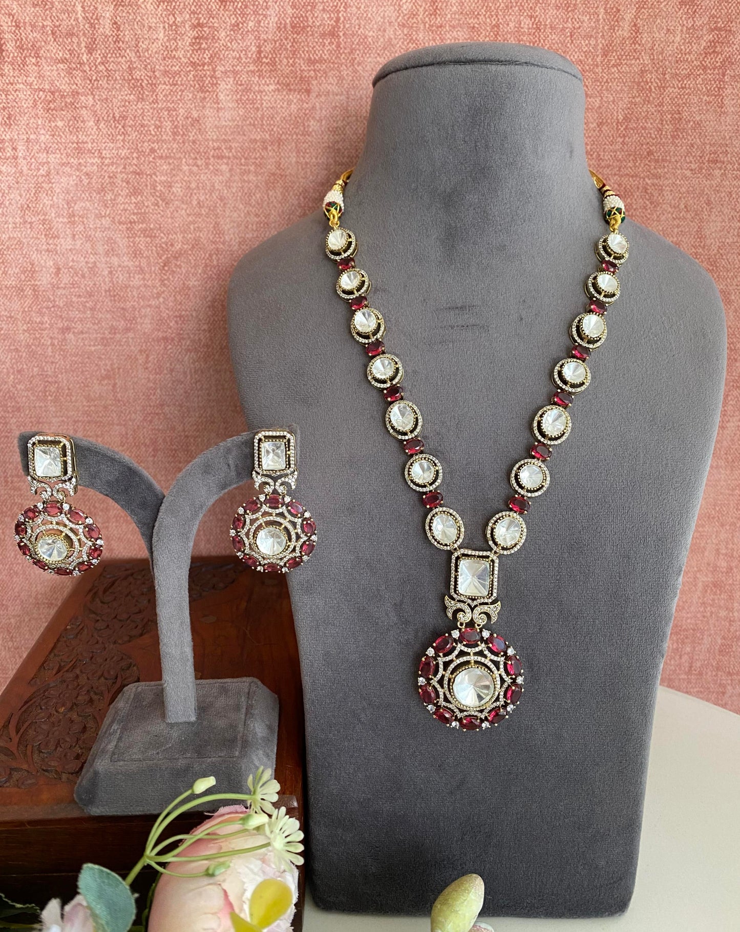 Pink Long Necklace set