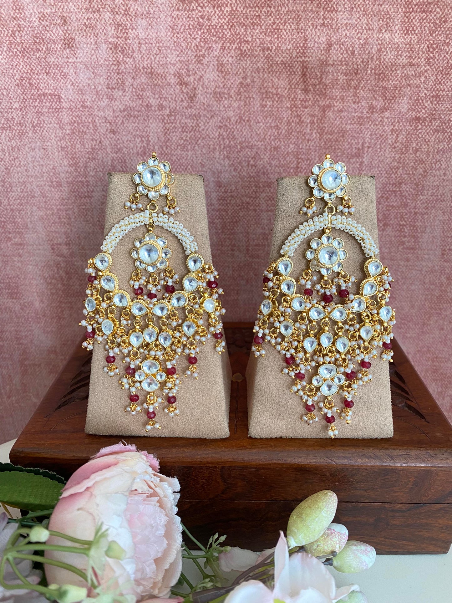 Gold Plated Kundan chandbali Earring