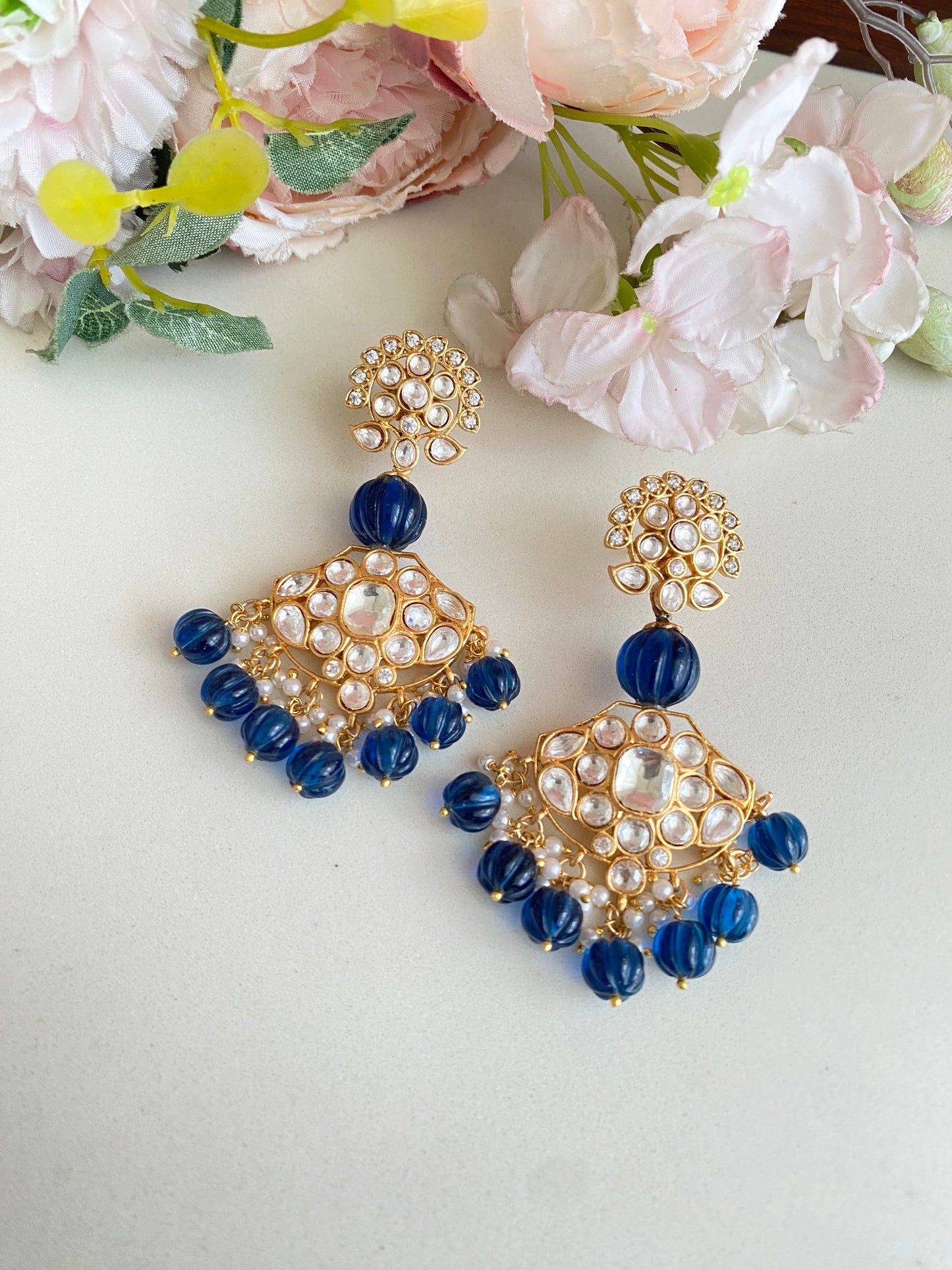 Moissanite Blue Earrings