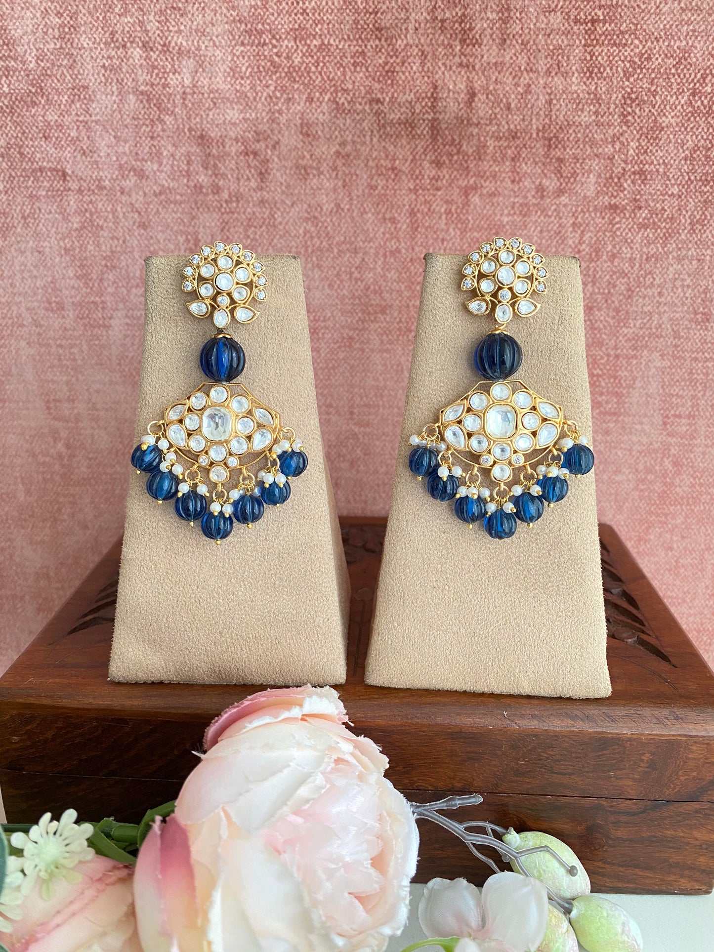 Moissanite Blue Earrings