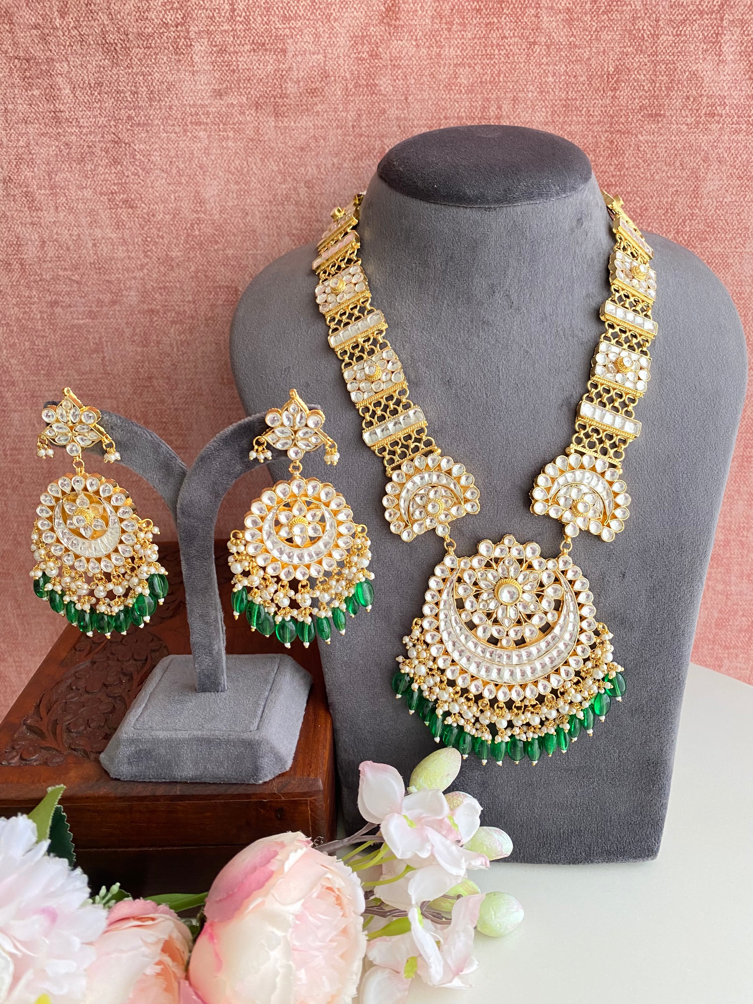 Kundan Long necklace set