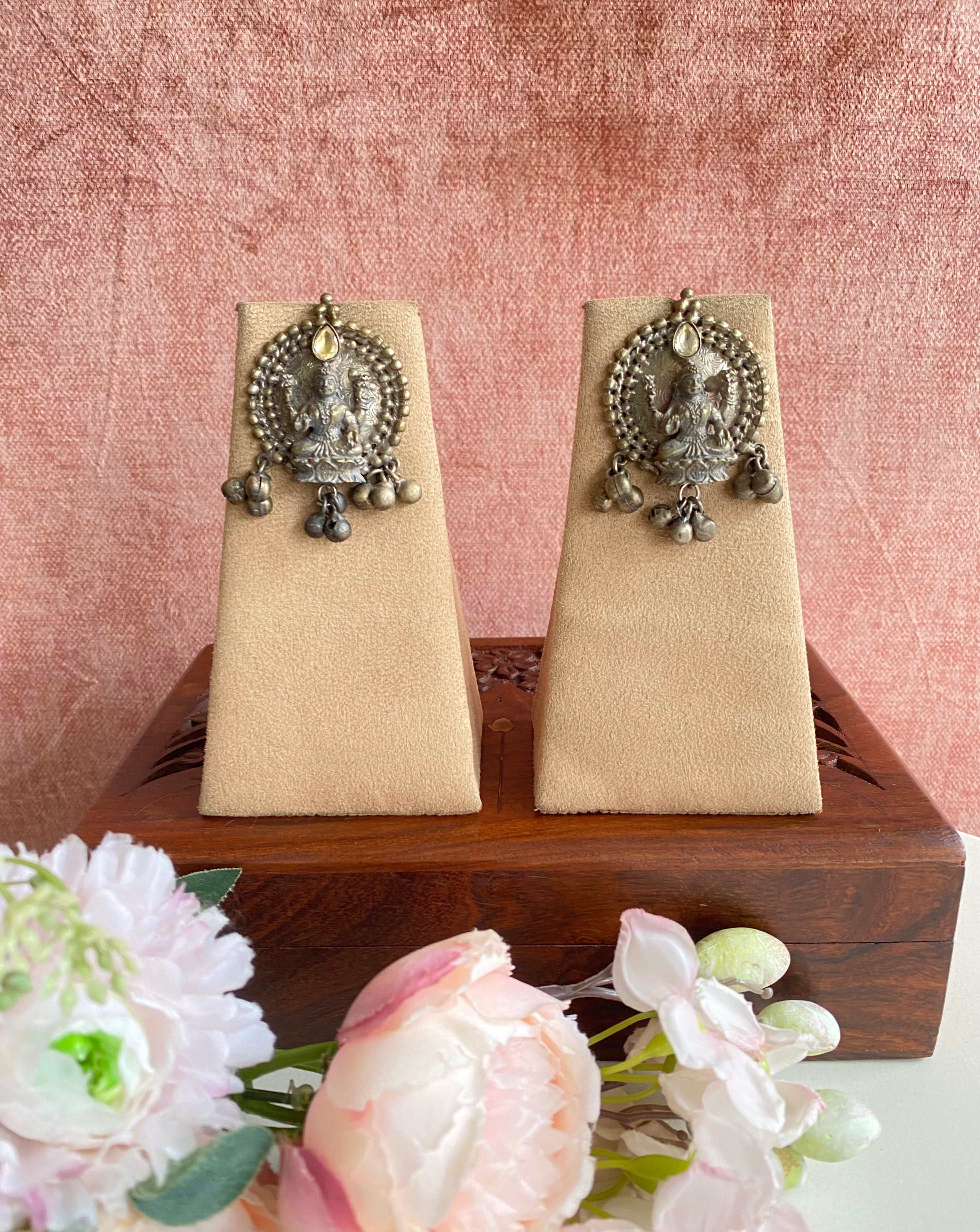 Oxidized temple Earrings