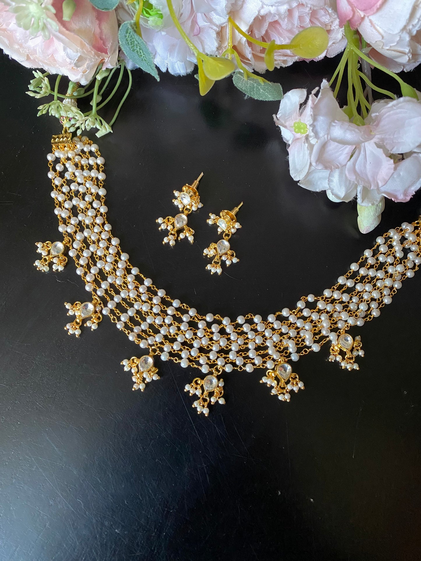 Pearl and Kundan Delicate Set