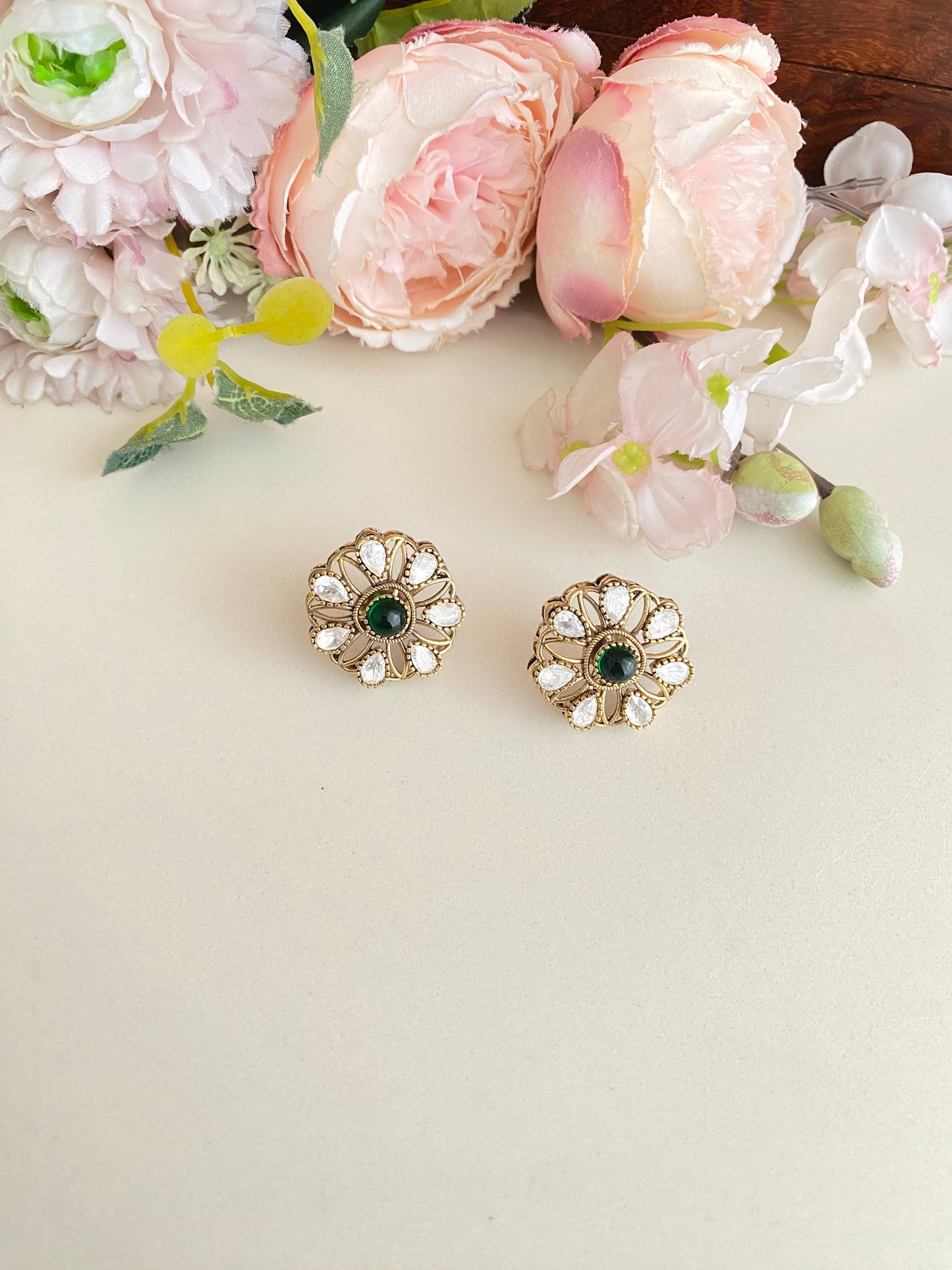 Moissanite Green Studs