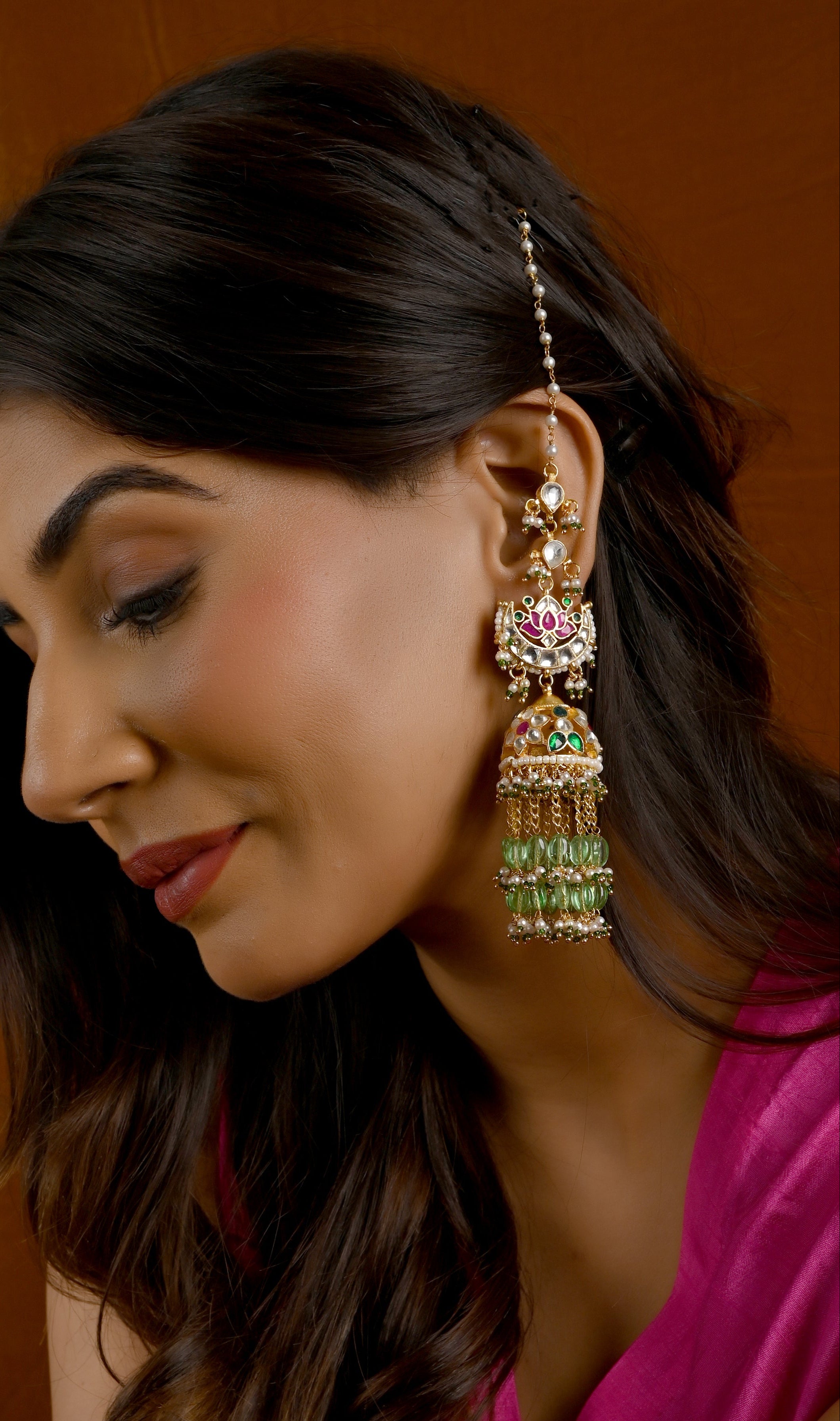 Kundan Jhumka in Drops