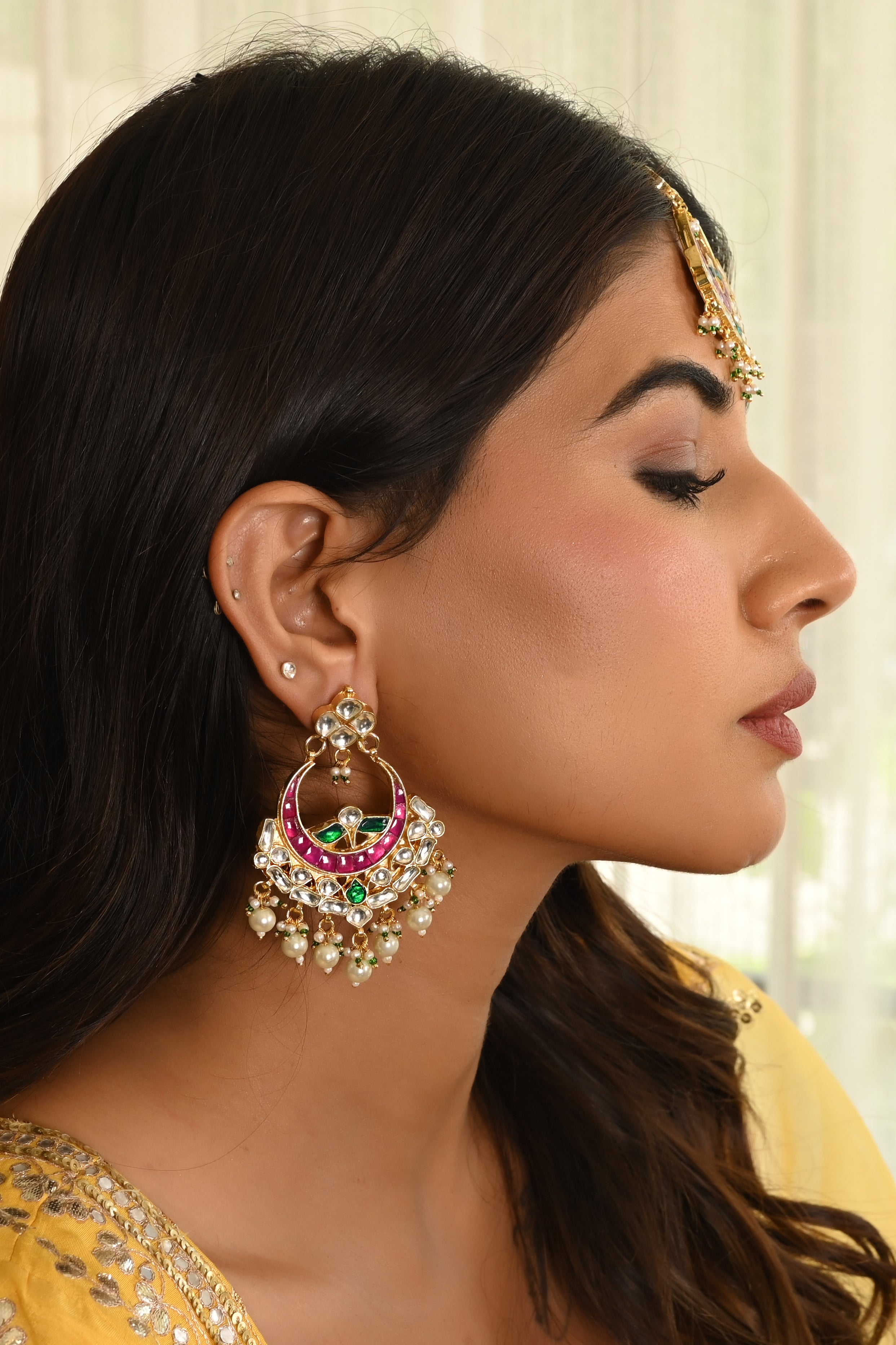 Kundan Earring with tikka