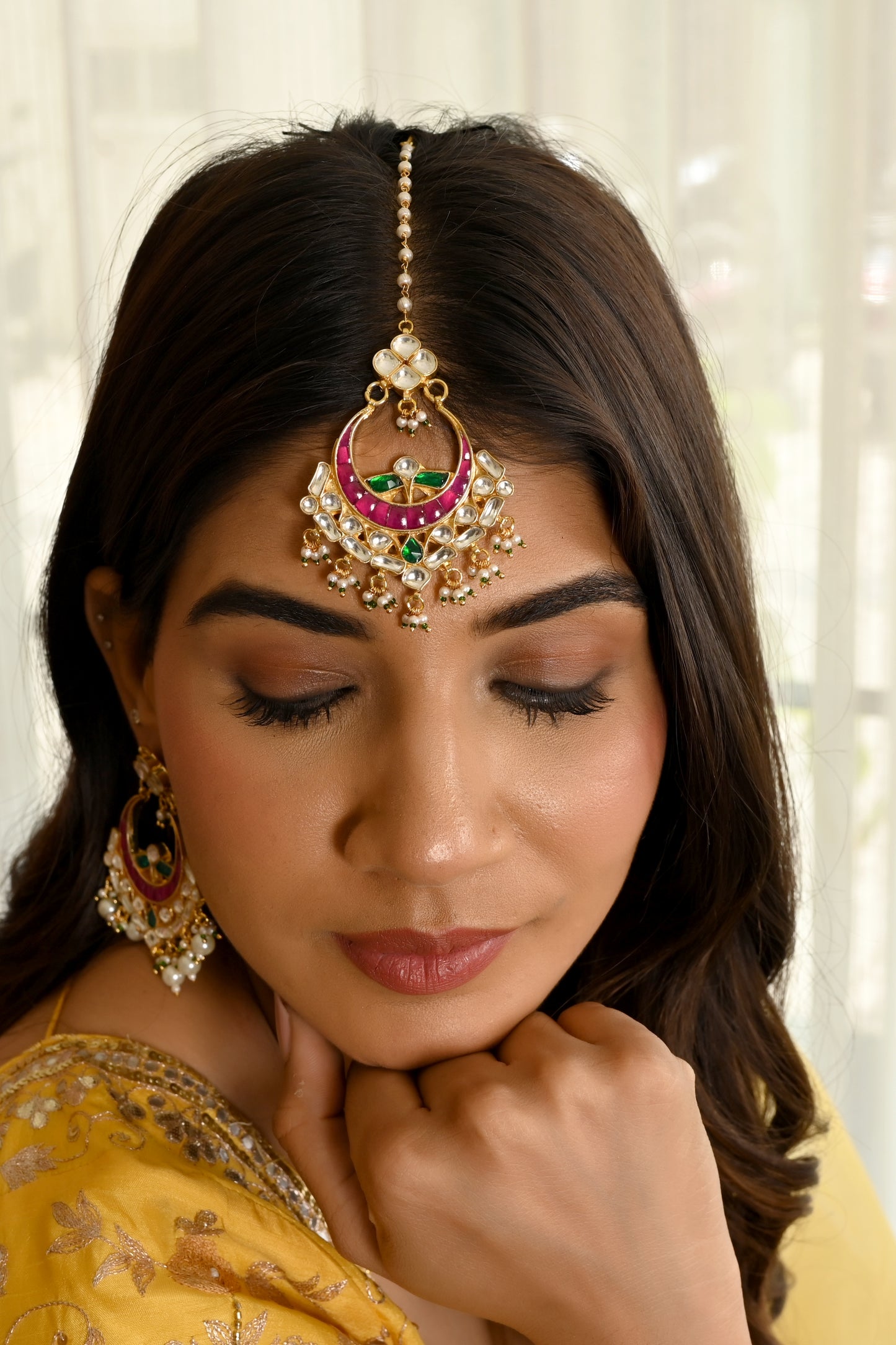 Kundan Earring with tikka