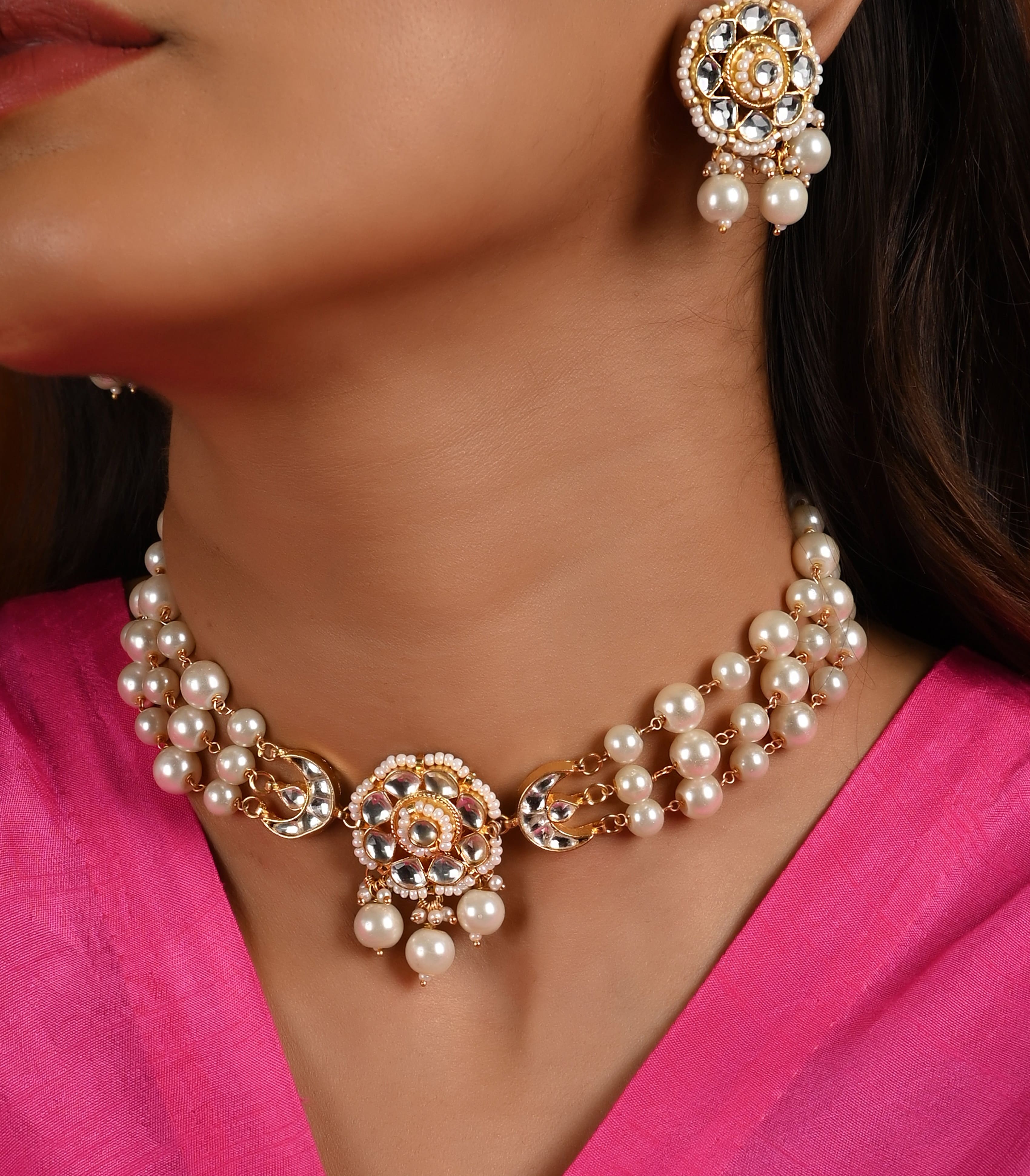 Gold plated Kundan Choker Set